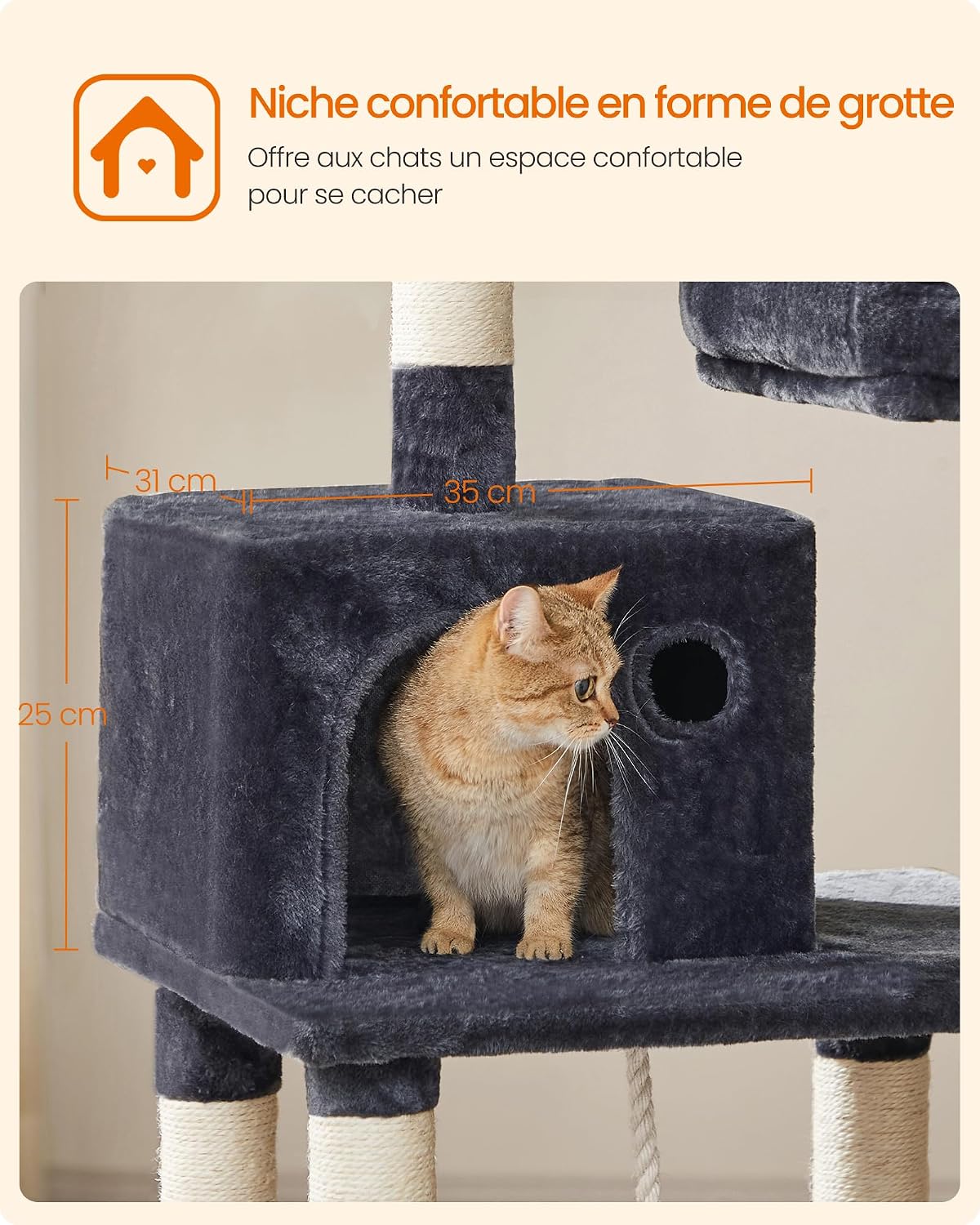 Detalle 2 de Feandrea PCT15GYZ Arbre à chat 143 cm
