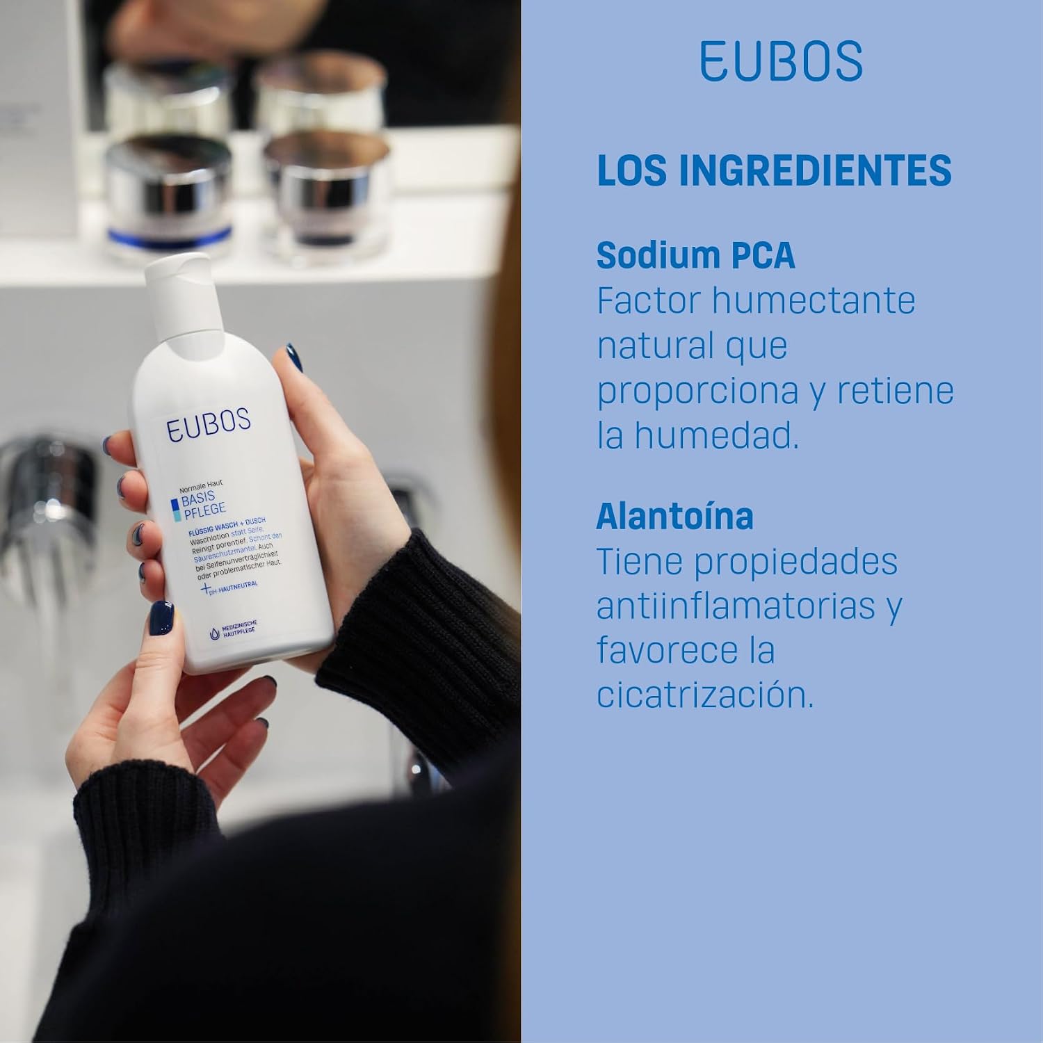 Detalle de Eubos Flüssig blau Nachfüllbeutel sans parfum – recharge dermocosmétique pour peaux sensibles, 400 ml