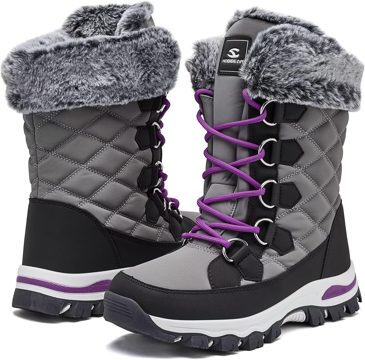 Detalle 2 de HOBIBEAR Schneestiefel für Frauen wasserdichte Winterstiefel Warm
