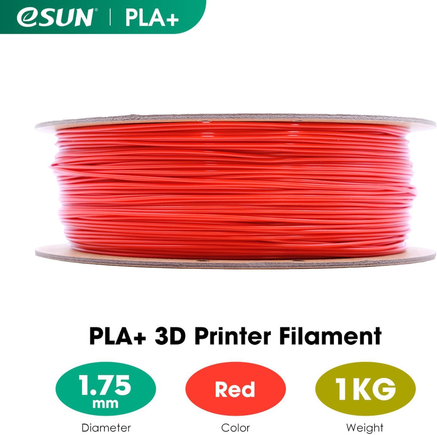 Detalle 2 de eSUN PLA+ 1.75mm Filament Red