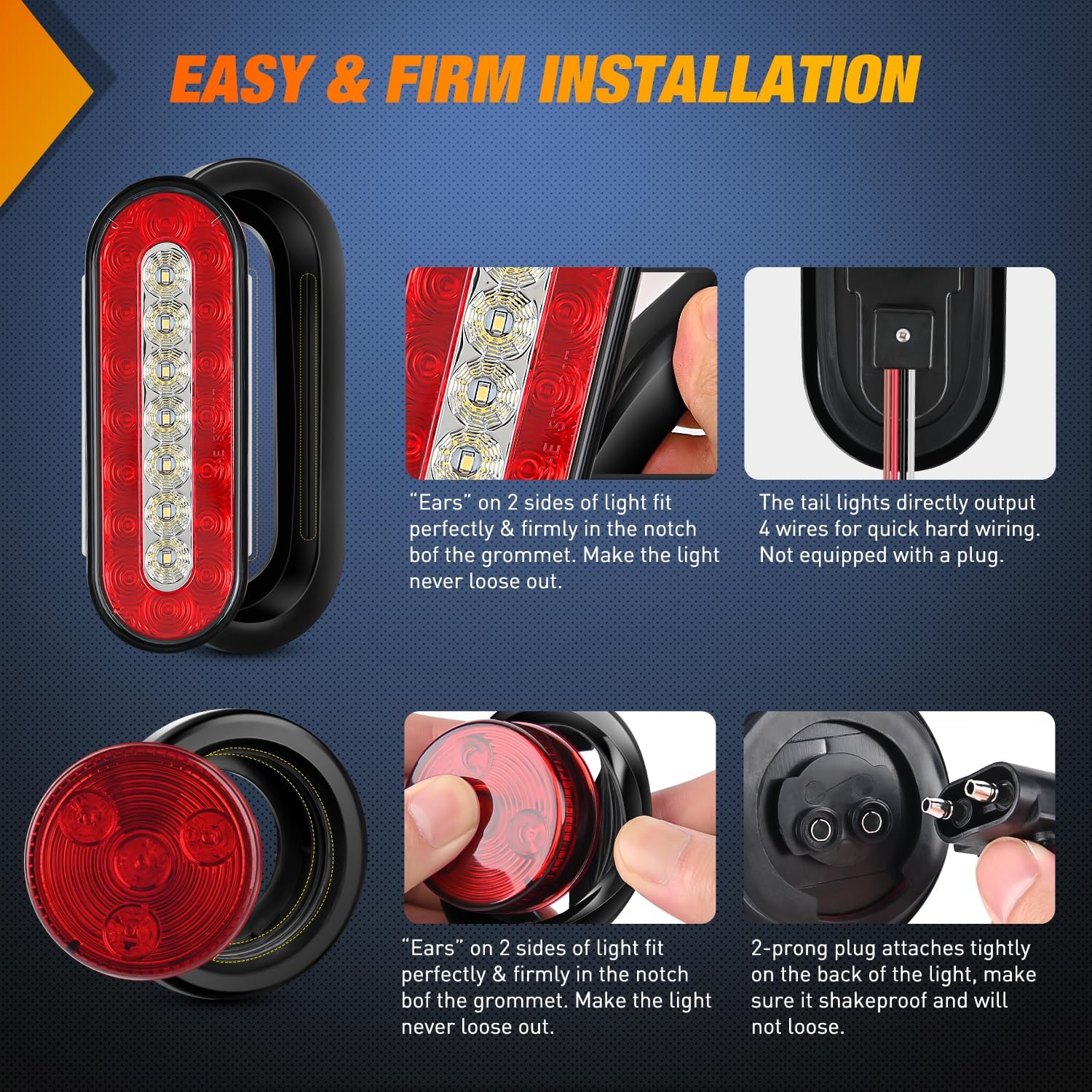 Thumbnail 4 de Nilight 3LED Trailer Light Box Kit 6" Oval