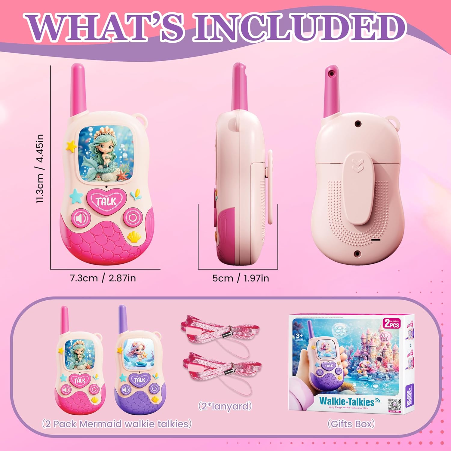 Detalle 2 de DQMOON 2PCS Mermaid Walkie Talkies for Kids (non-rechargeable, single-channel)