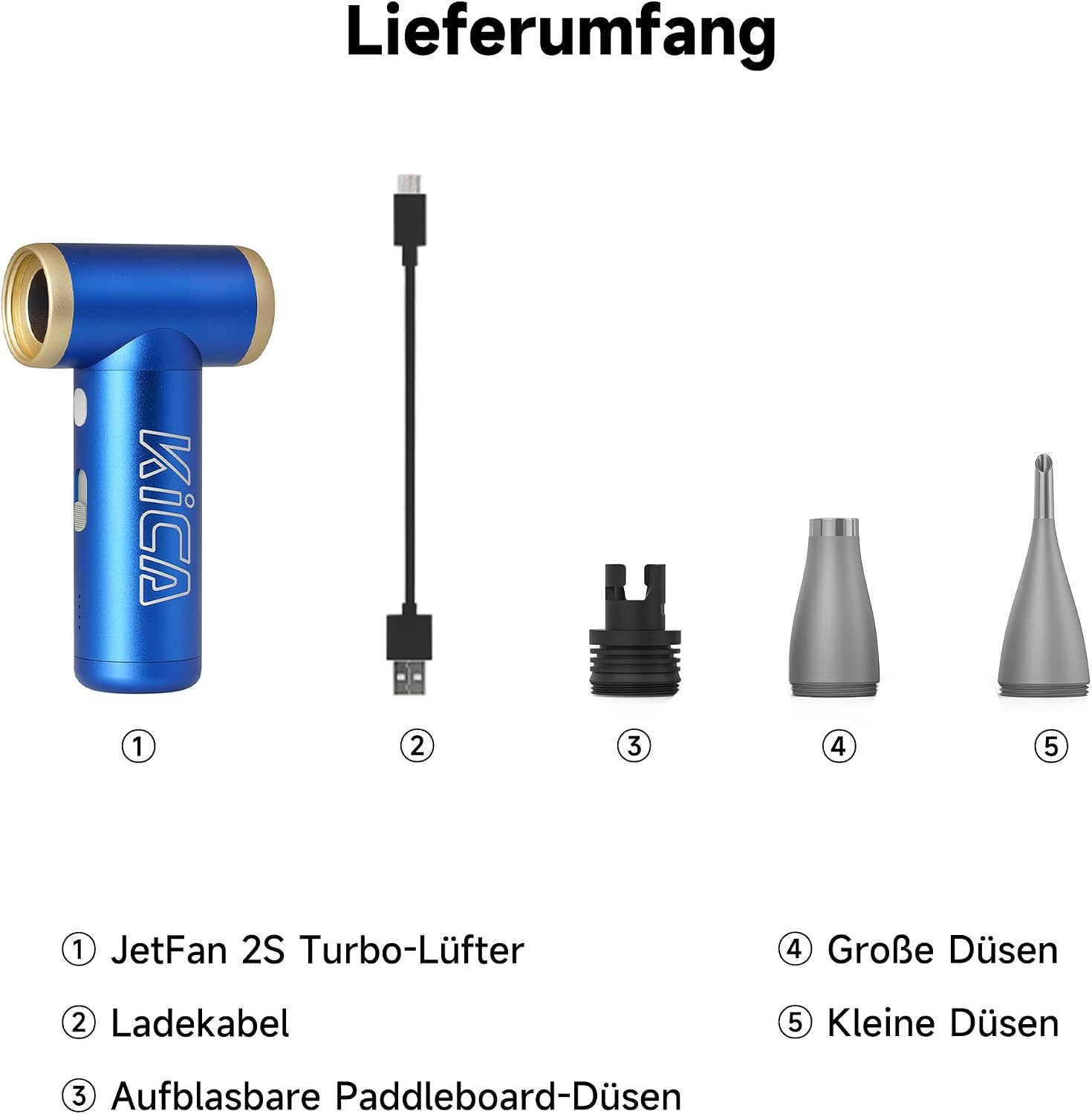 Thumbnail 6 de Kica JetFan 2S elektrisches Staubgebläse aus Metall (JetFan 2 Upgrade) – Mini Air Duster mit Turbotaste