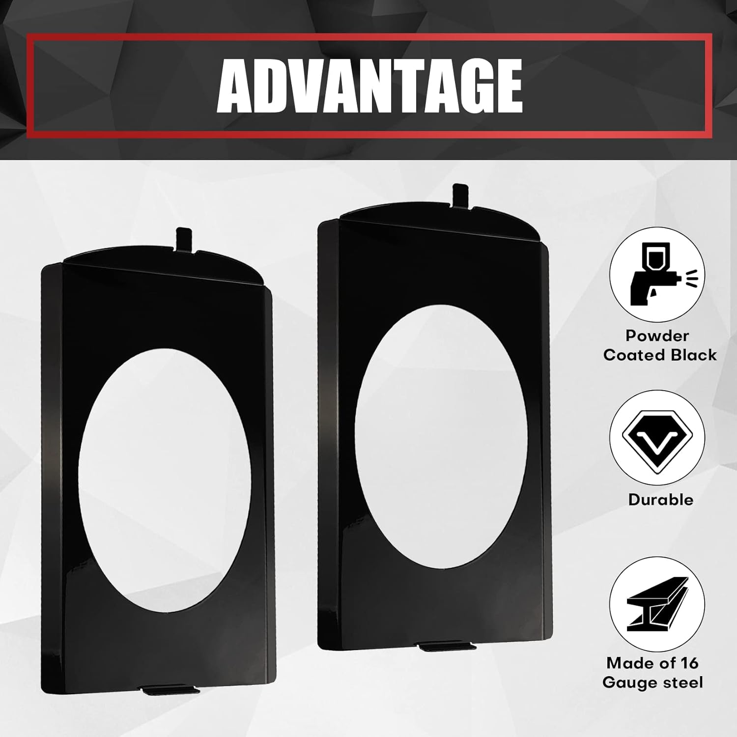 Detalle de VIAGL Behind-Seat Speaker Brackets for Chevy C10 1973-1987 (6x9) – Squarebody, 16-Gauge Steel, Matte Black