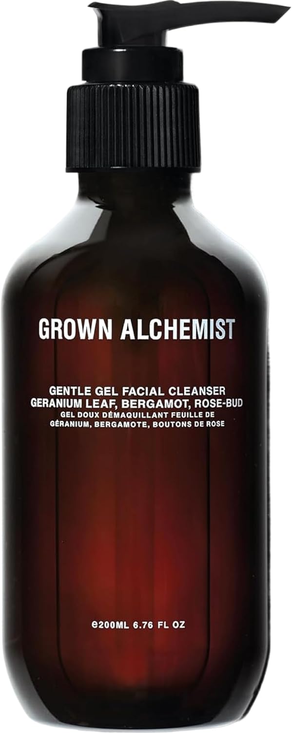 Detalle de Grown Alchemist Facial Cleanser, Gentle Gel Cleanser Geranium Leaf, Bergamot & Rosebud Oil (200 ml)