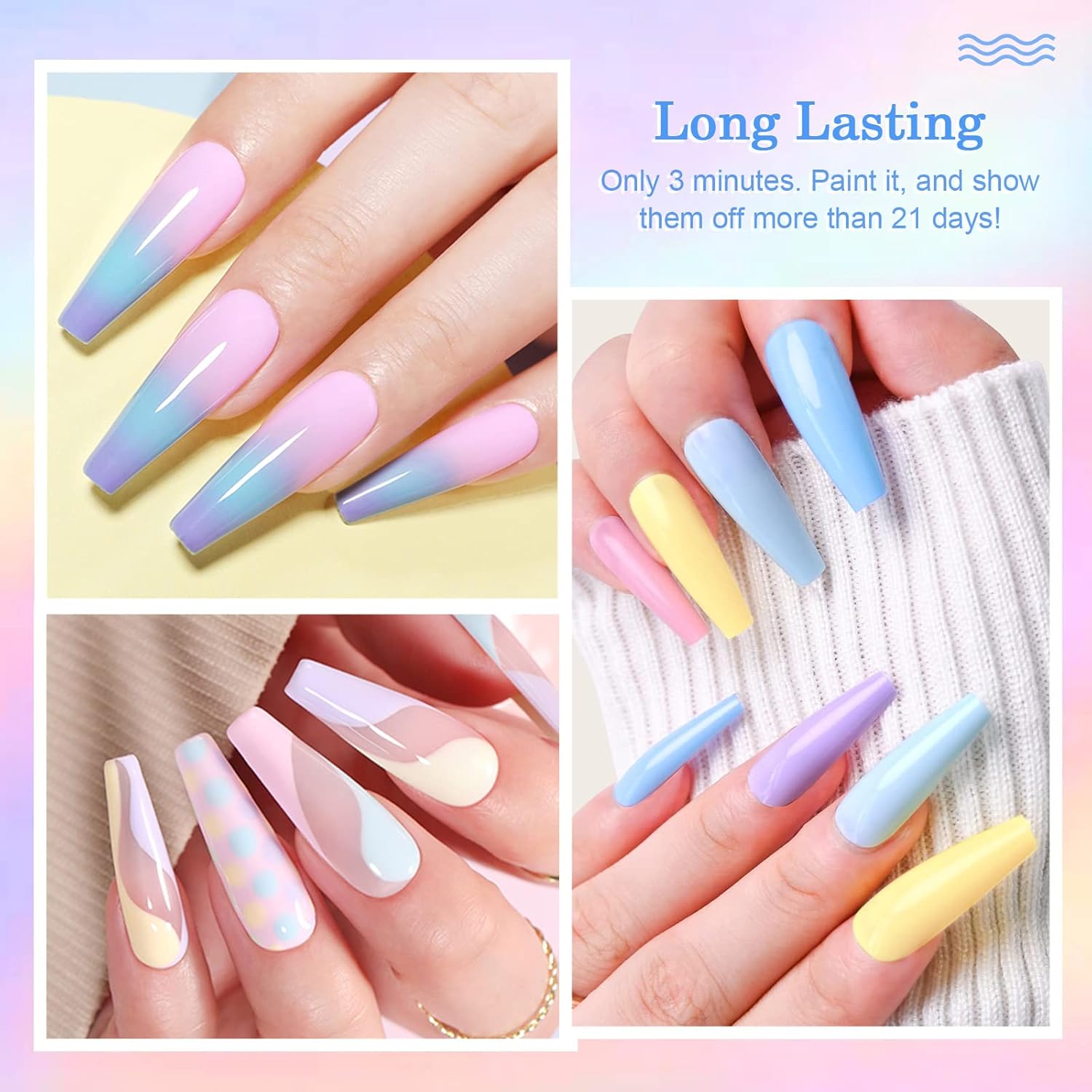 Thumbnail 5 de INPING UV Nagellack Pastell Set (10 Stück) – Makronen-Pastellfarben für Gel-Nägel & Nail Art