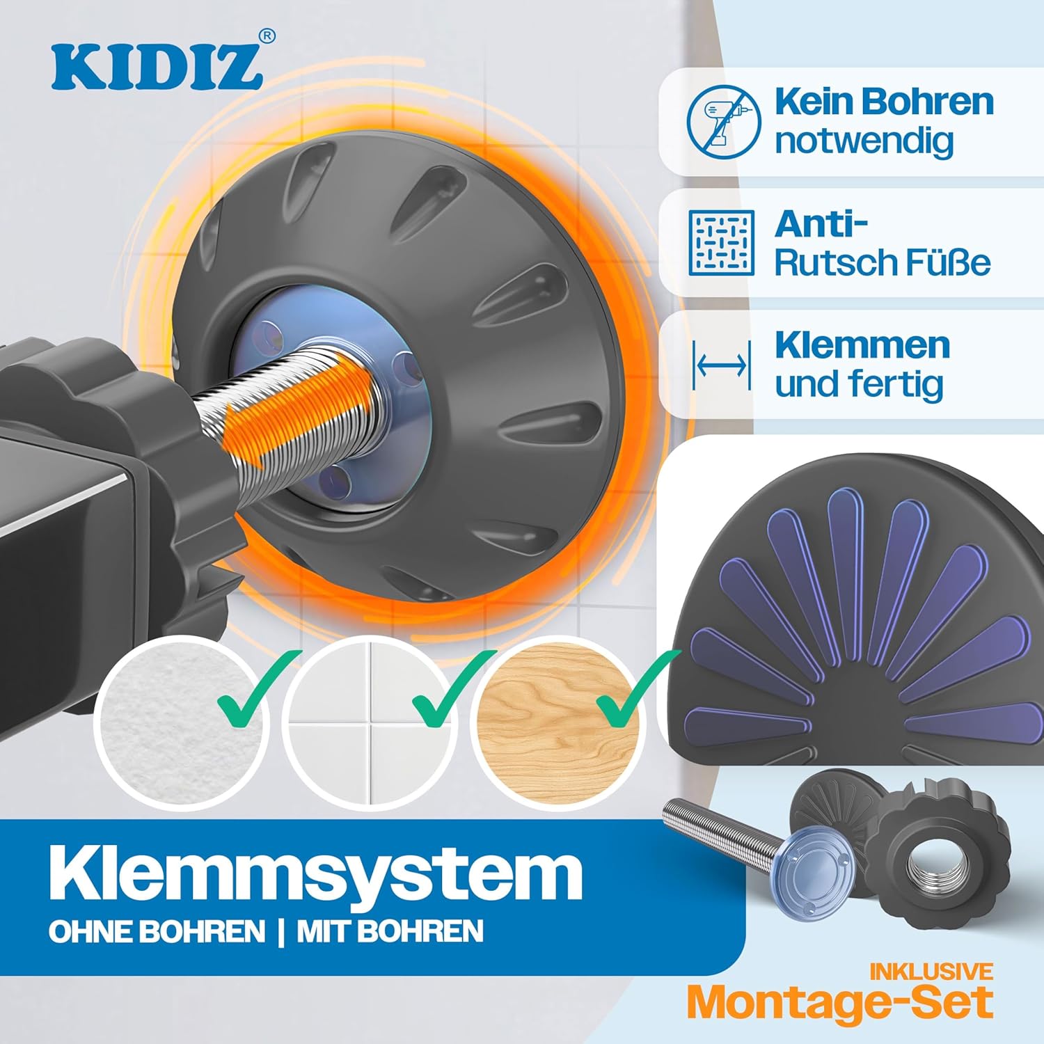 Thumbnail 6 de KIDIZ Treppenschutzgitter ohne Bohren (verstellbare Breite 81–87 cm) in Anthrazit