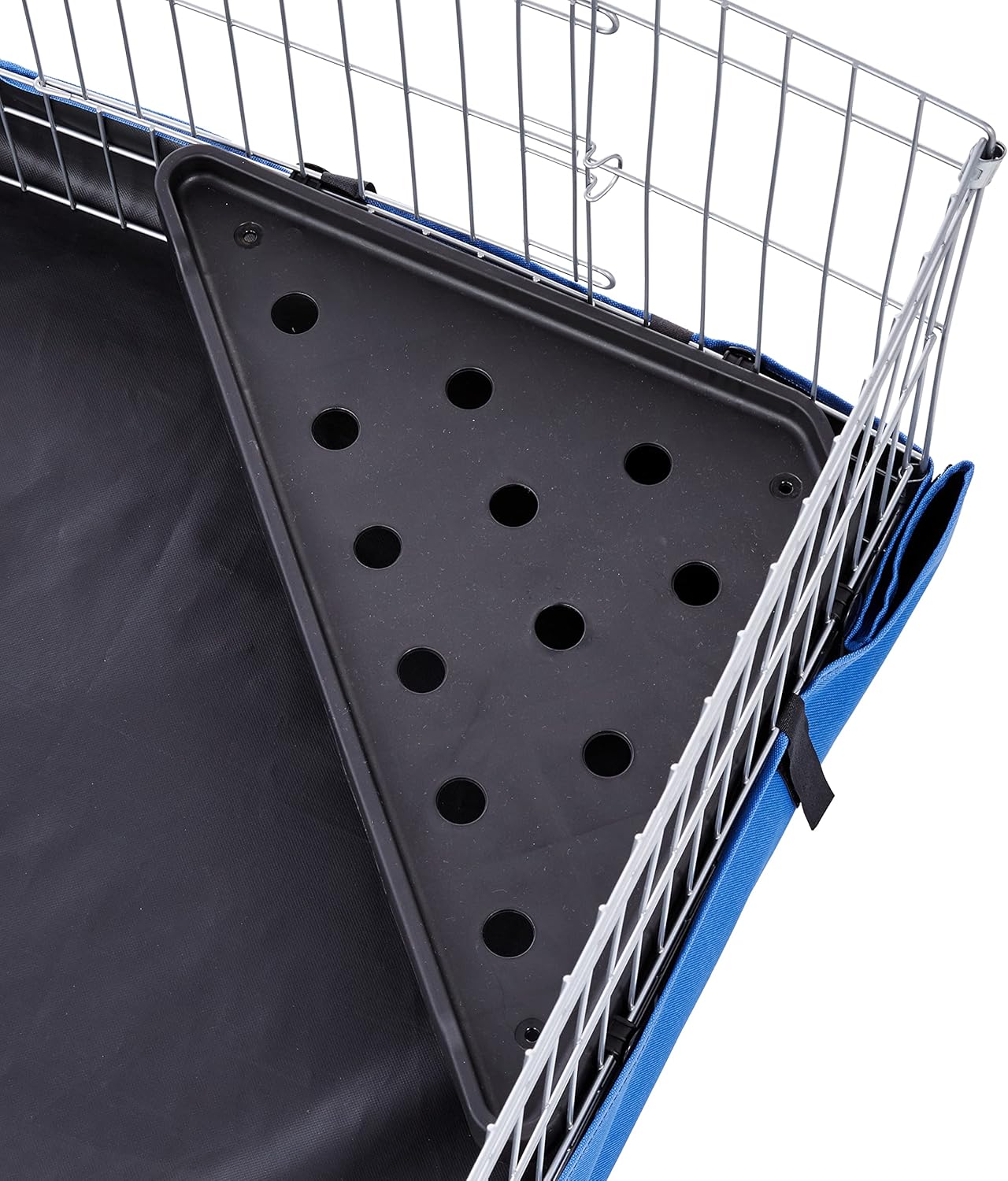 Detalle de Amazon Basics Haustierkäfig Bequem mit Segeltuch-Unterteil – Blau, L 118 x B 35 x H 60 cm
