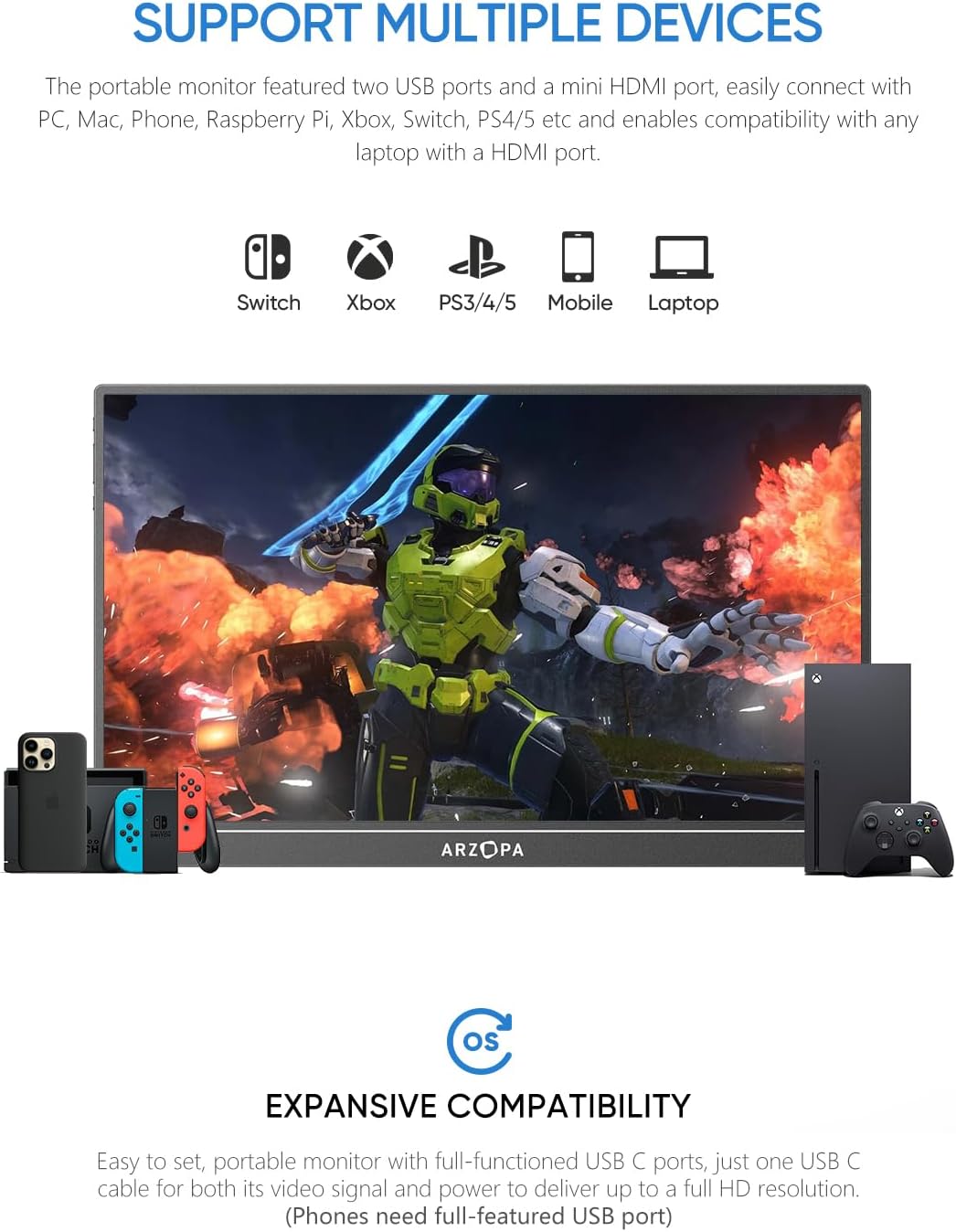Thumbnail 5 de ARZOPA A1 Portable Monitor 15.6" FHD IPS