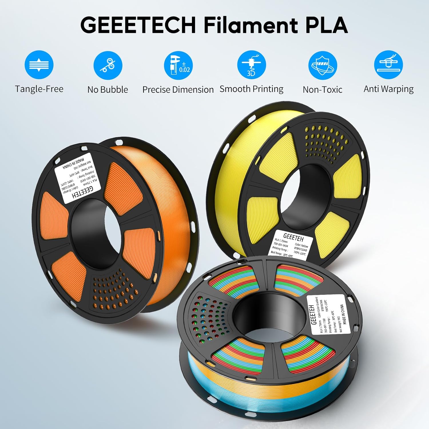 Thumbnail 2 de GEEETECH Upgrade PLA Filament 1,75 mm (Orange) – 1 kg Spule