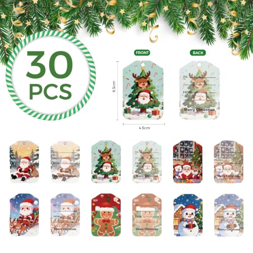 Thumbnail 3 de CNMTCCO Christmas Gift Bags – Large 16-Piece Set with 30 Tags (3D Drawstring)