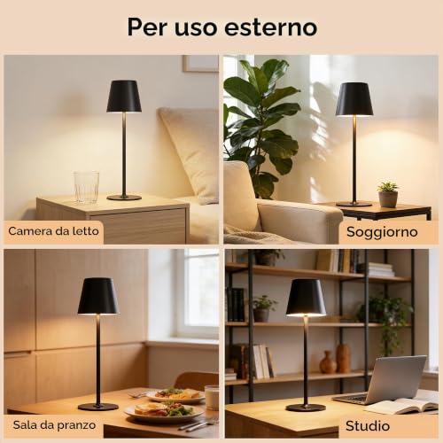 Thumbnail 6 de UPXNBOR 2 Pezzi Lampada da Tavolo Senza Fili in Metallo, Lampada Comodino