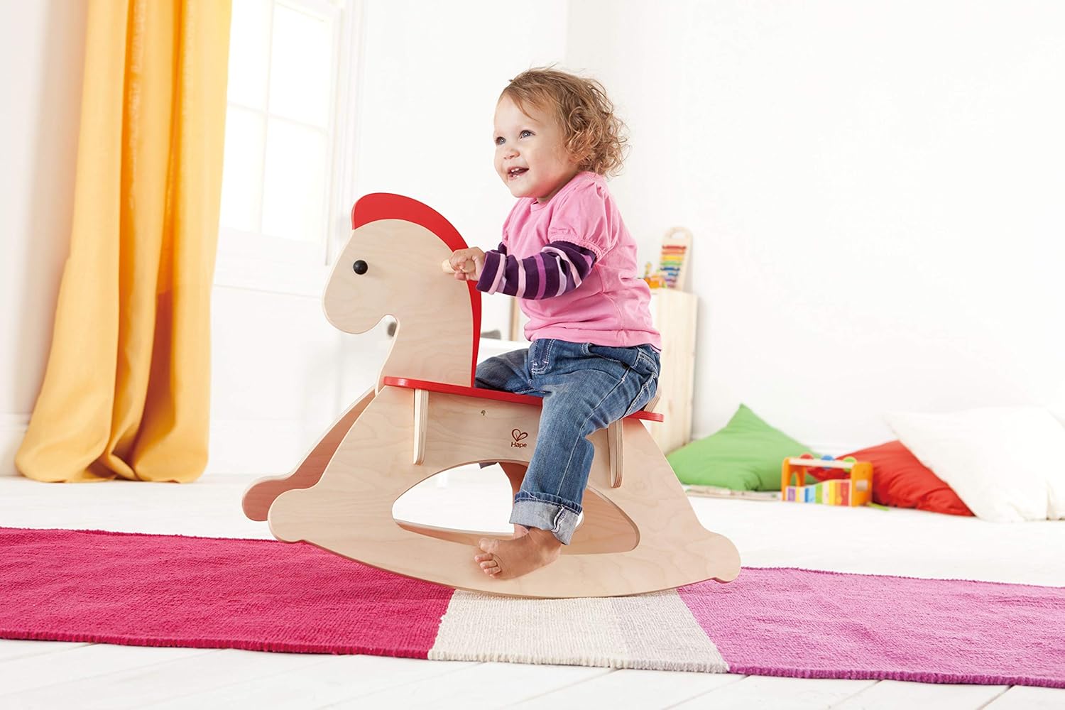 Detalle de Hape E0100 Cavallino a dondolo con barandilla regolabile