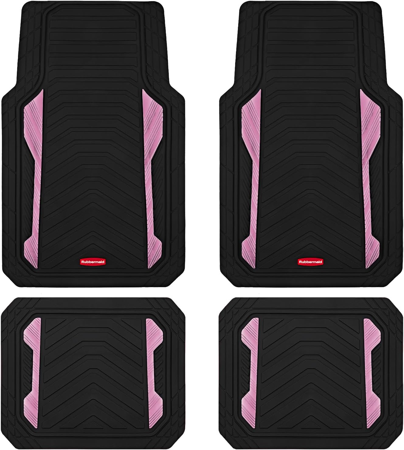 Detalle de Rubbermaid Car Floor Mat, Heavy Duty All-Weather with Pink Aluminum Inserts