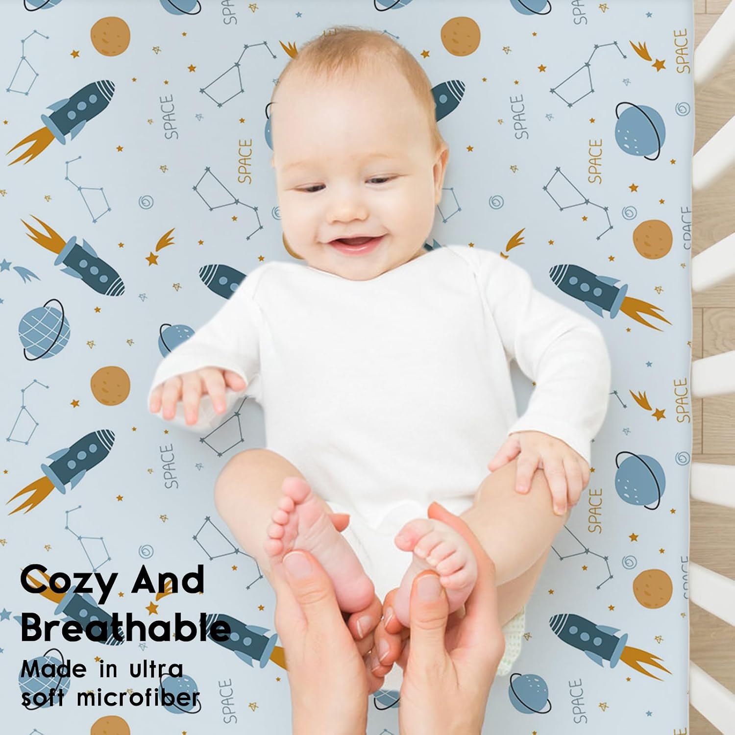 Thumbnail 2 de Yoofoss 2 Pack Baby Spannbettlaken 60x120 cm