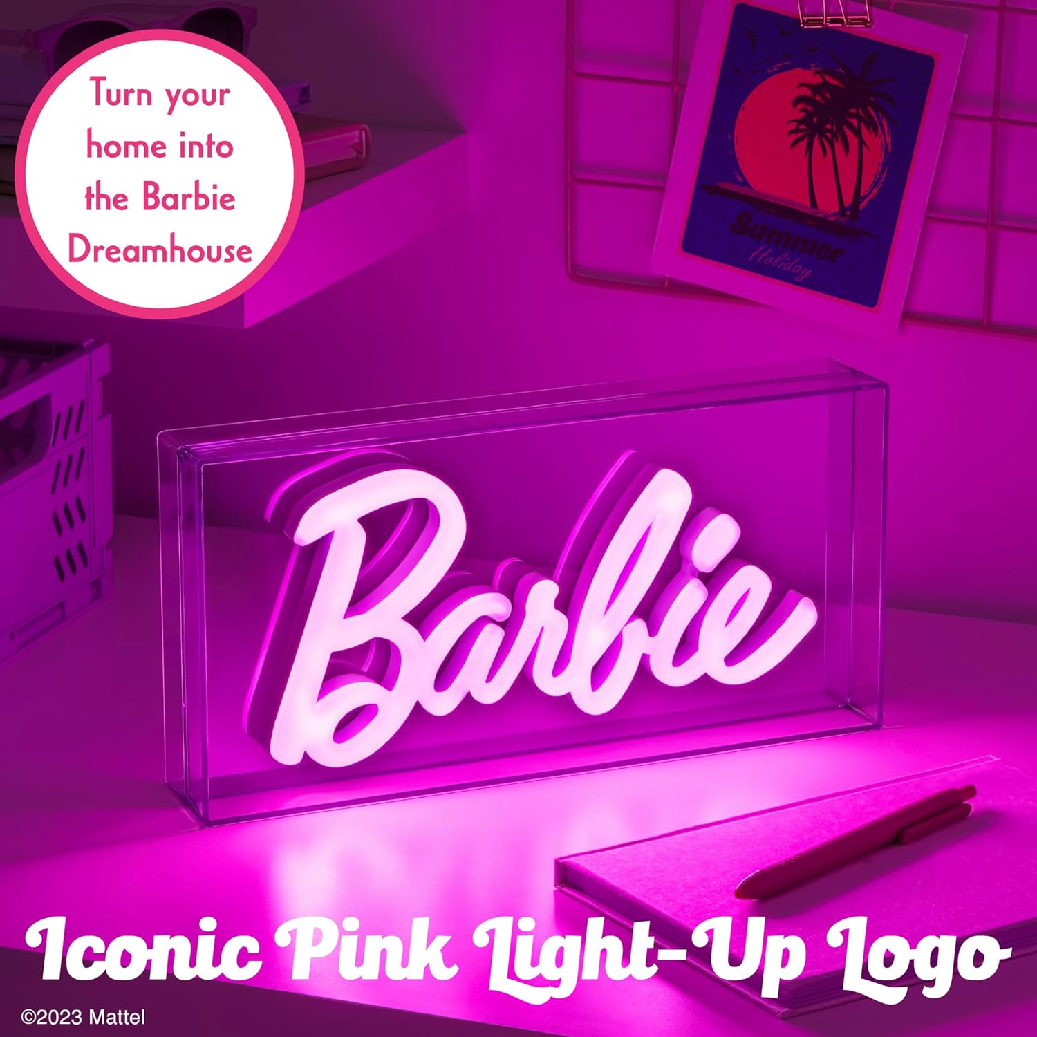 Thumbnail 2 de Paladone Lampe Néon LED Barbie - Ed. Officielle, Panneau Rose Autonome ou Murale
