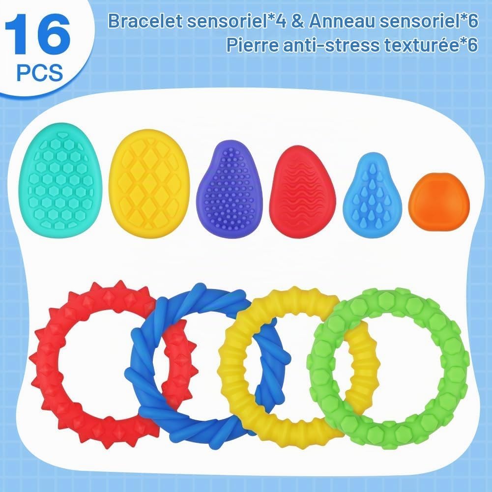 Thumbnail 2 de Aolso EUV8-GGHSJ-FBA sensorisch speelgoed met siliconen armbanden, stenen en ringen