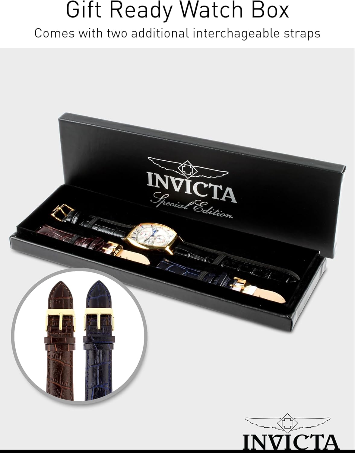 Detalle de Invicta Specialty 14330 Montre Homme — Étanche, analogique, quartz, acier inoxydable, cadran blanc, 43 mm