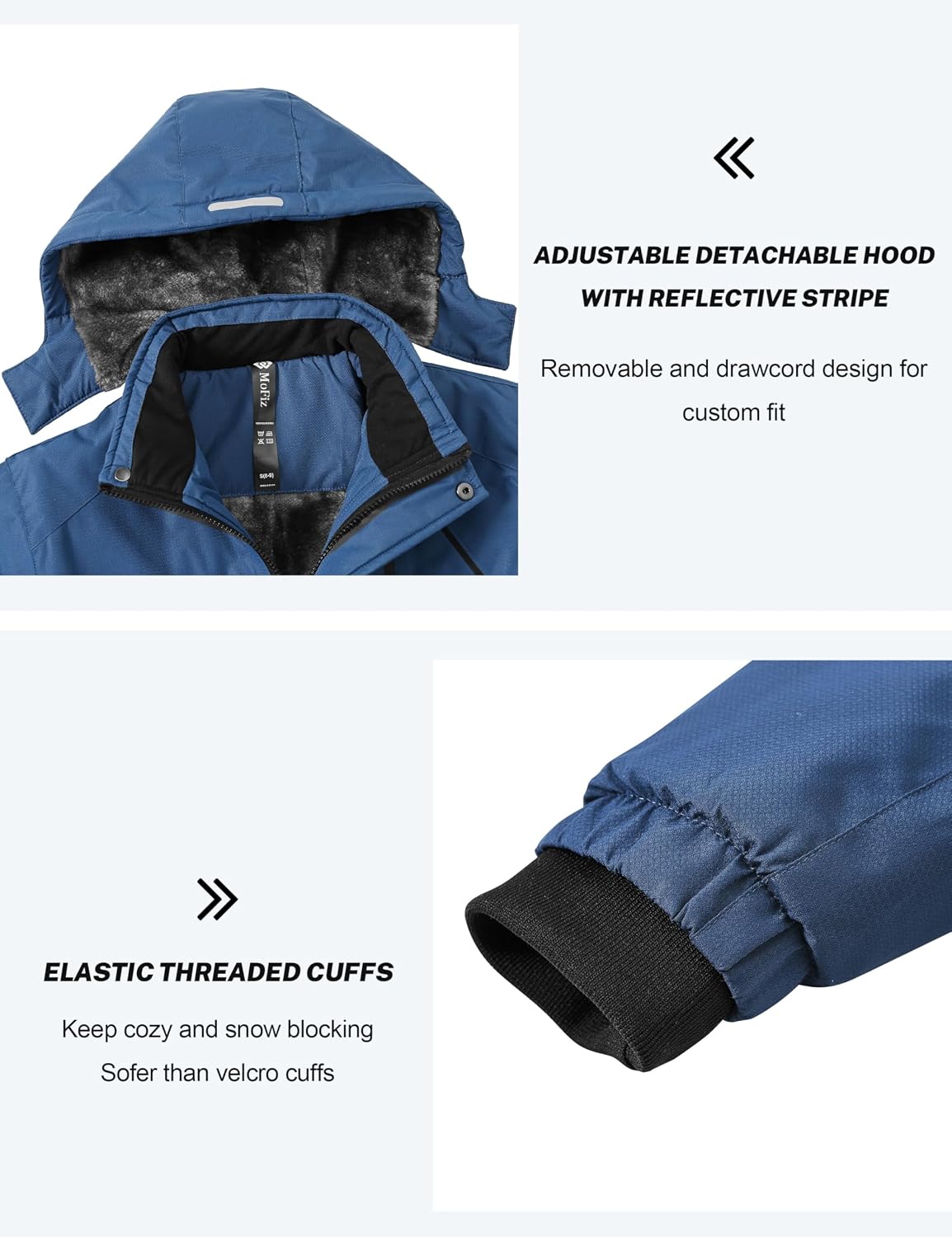 Detalle de MoFiz Boys’ Snowboarding Jacket, Hooded, Waterproof and Windproof