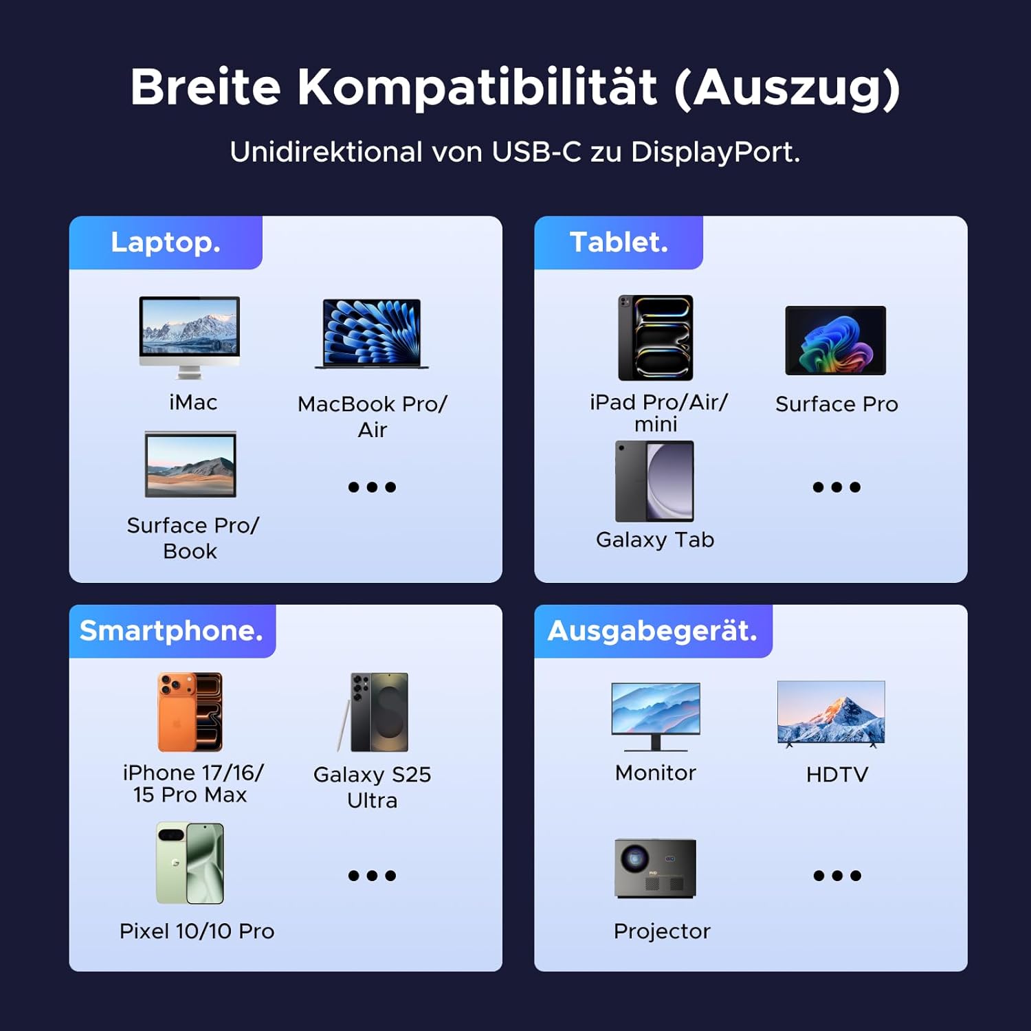 Thumbnail 5 de UGREEN USB‑C auf DisplayPort 1.4 Kabel 1 m