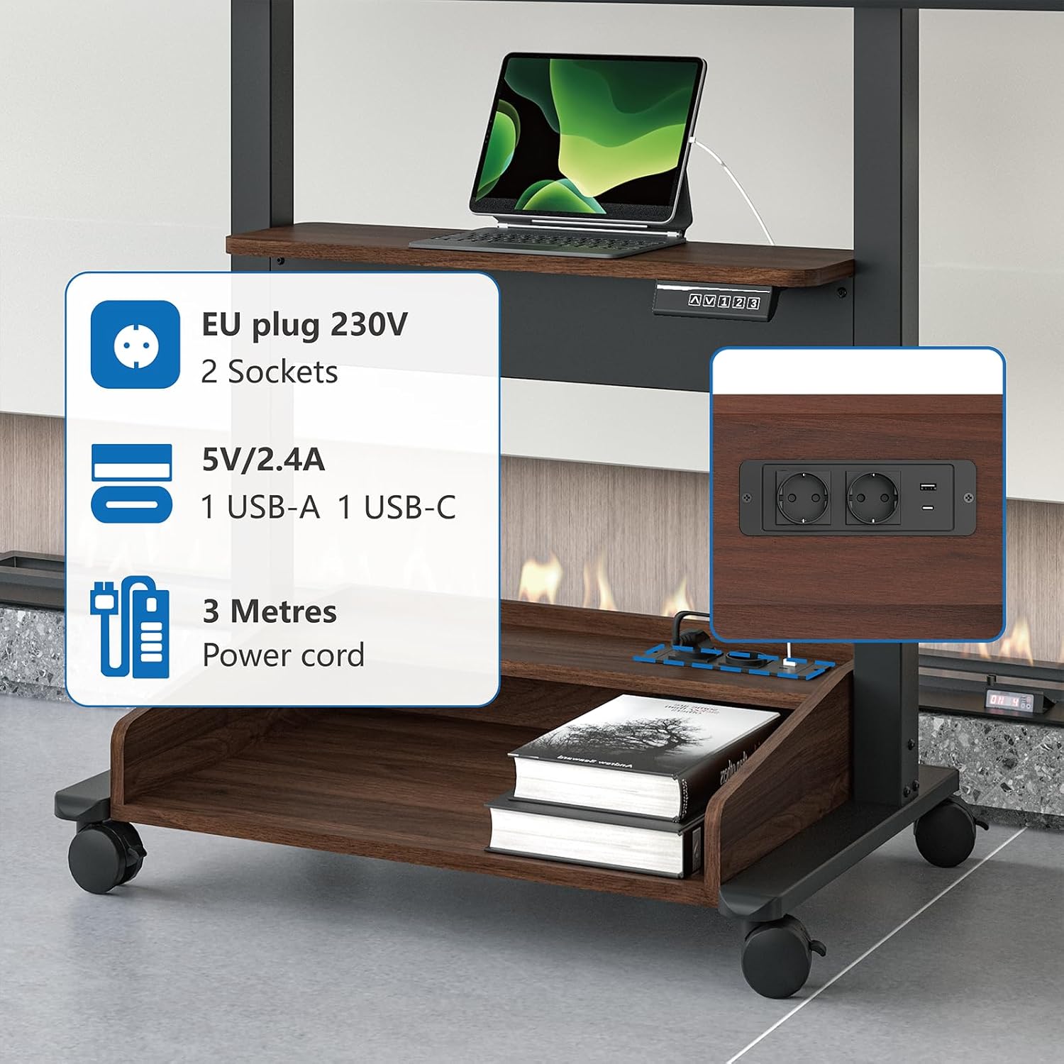 Thumbnail 5 de DQ TV Lift électrique pour meuble TV (37 à 85 pouces) avec commande et charge jusqu’à 70 kg, hauteur réglable