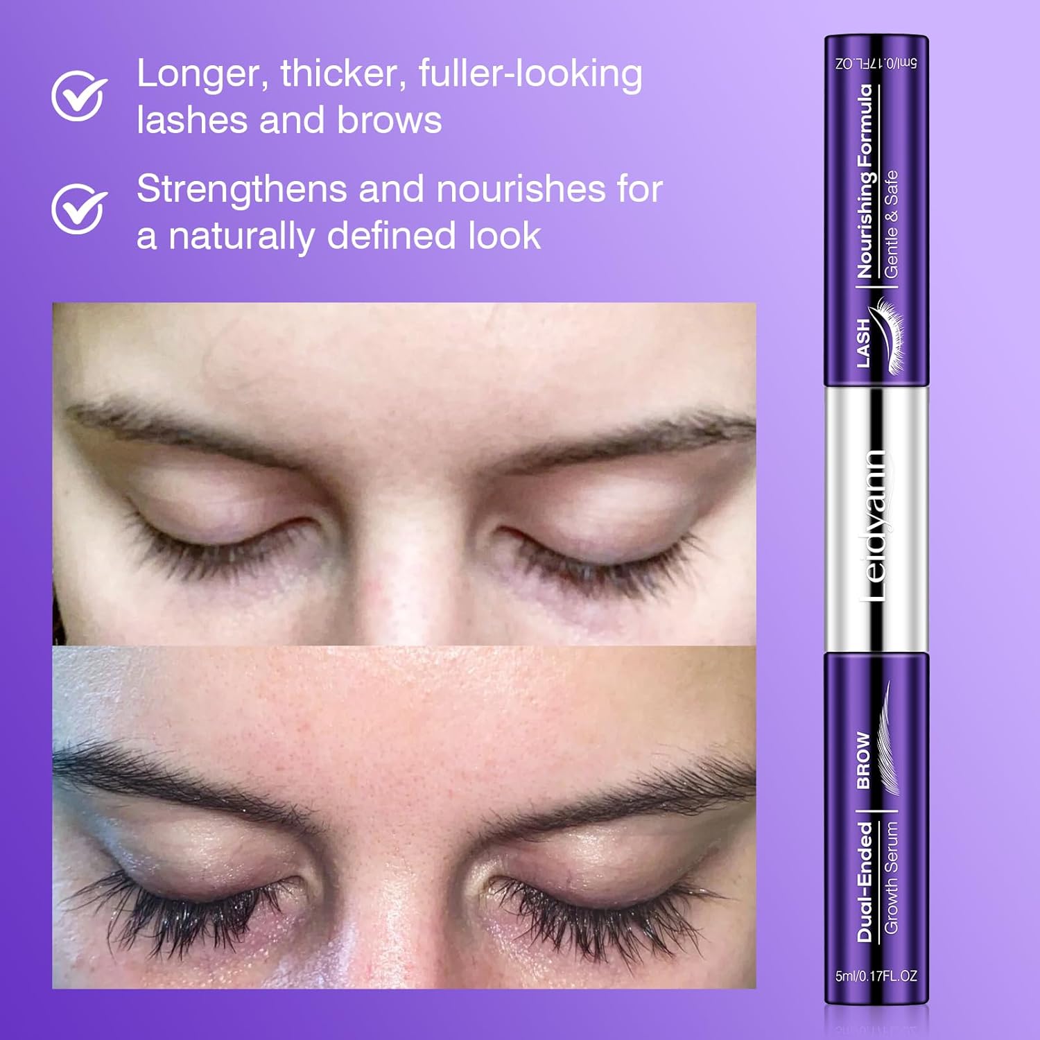 Thumbnail 2 de 2-in-1 Lash & Brow Growth Serum: Dual-Ended Enhancer for Lashes and Brows