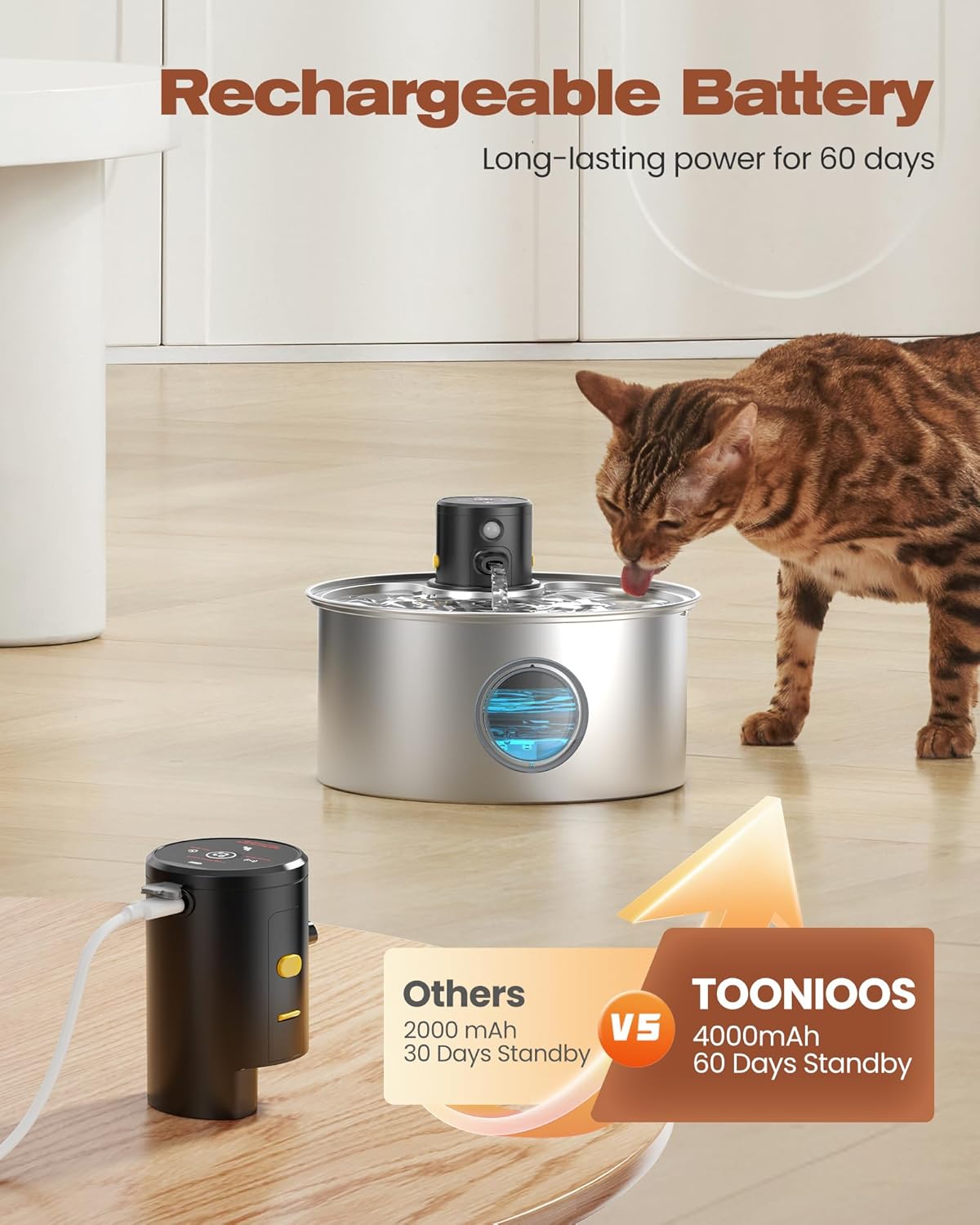Thumbnail 4 de Katzenbrunnen Sensor 3,2 L kabellos Trinkbrunnen