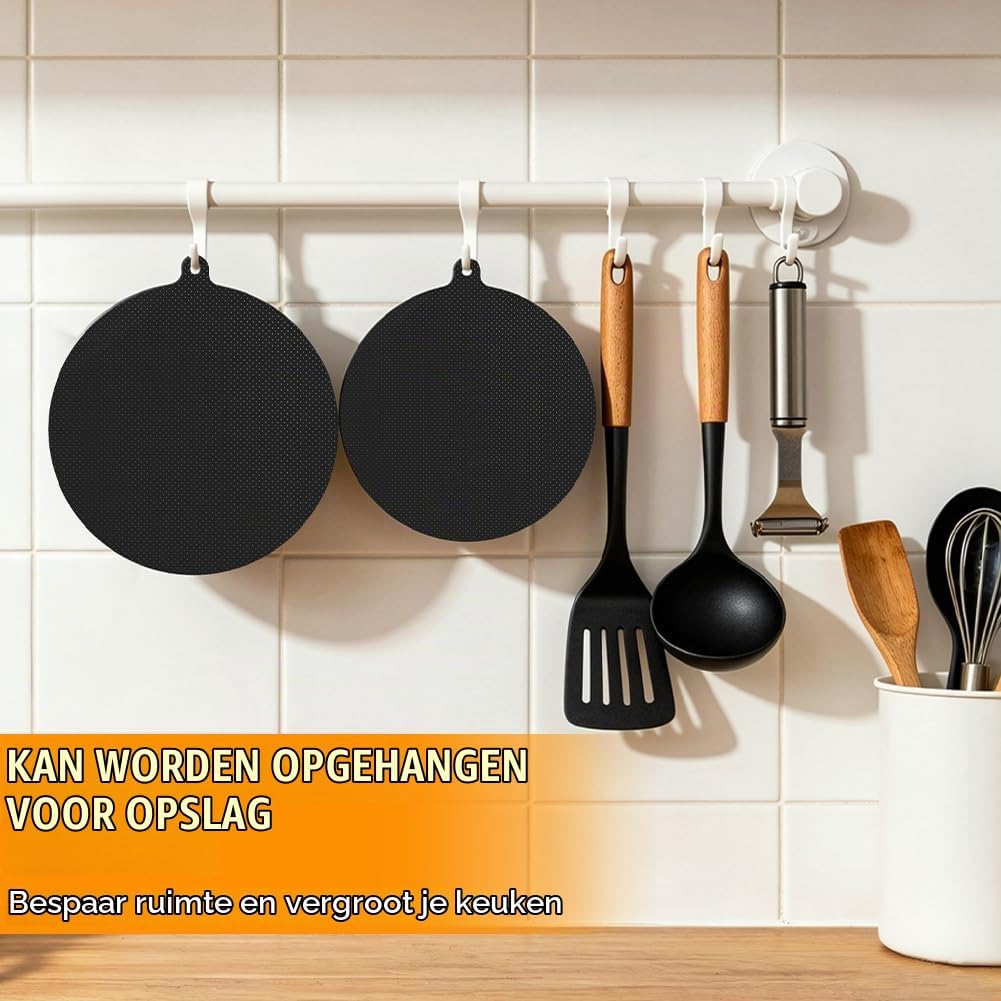 Detalle 2 de AUAUY beschermmatten voor inductiekookplaat, set van 4, rond en 0,7 mm