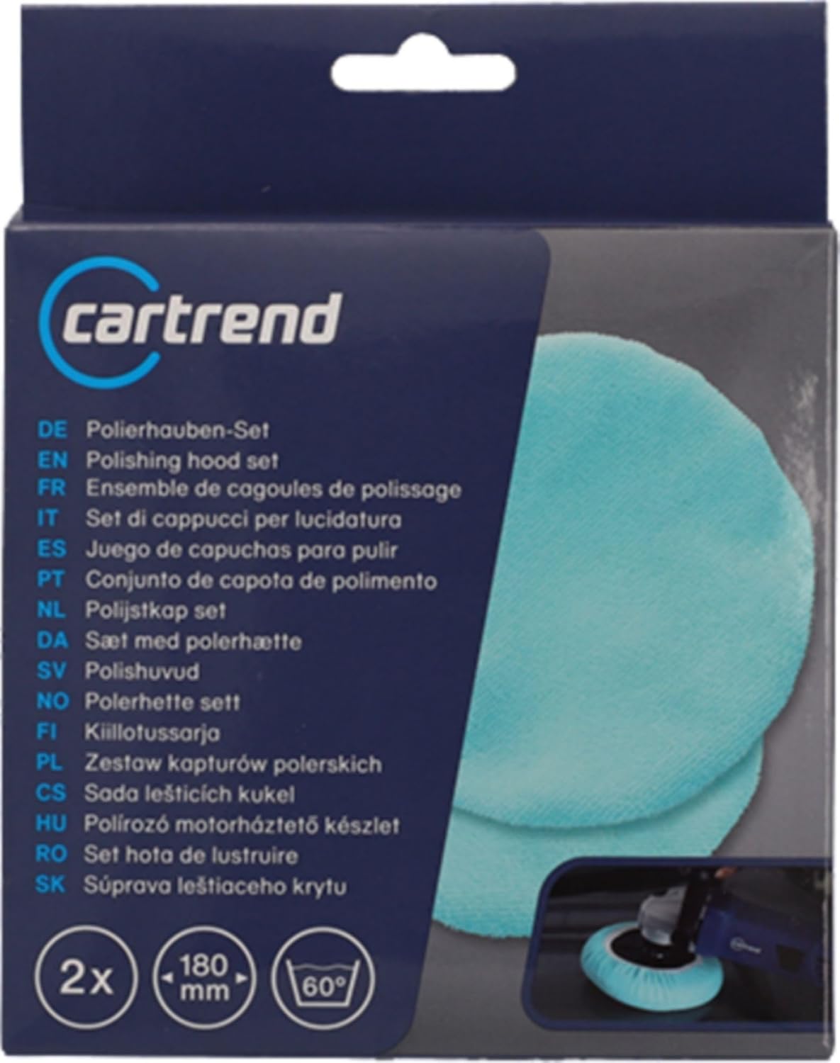Detalle de CARTREND mikrofiberpolerhuvor för 180 mm polerplattor, 2-pack