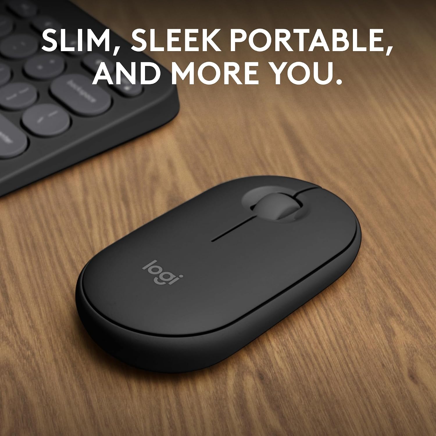 Detalle de Logitech Pebble Mouse 2 M350s Slim Bluetooth Wireless Mouse (Graphite) – A lightweight, quiet companion for everyday use