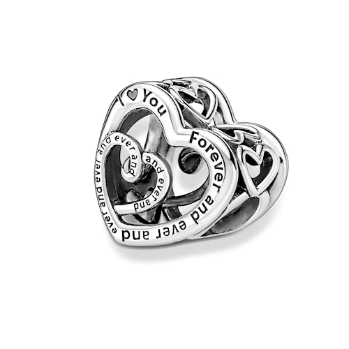 Detalle 2 de PANDORA Dije Corazones entrelazados plata