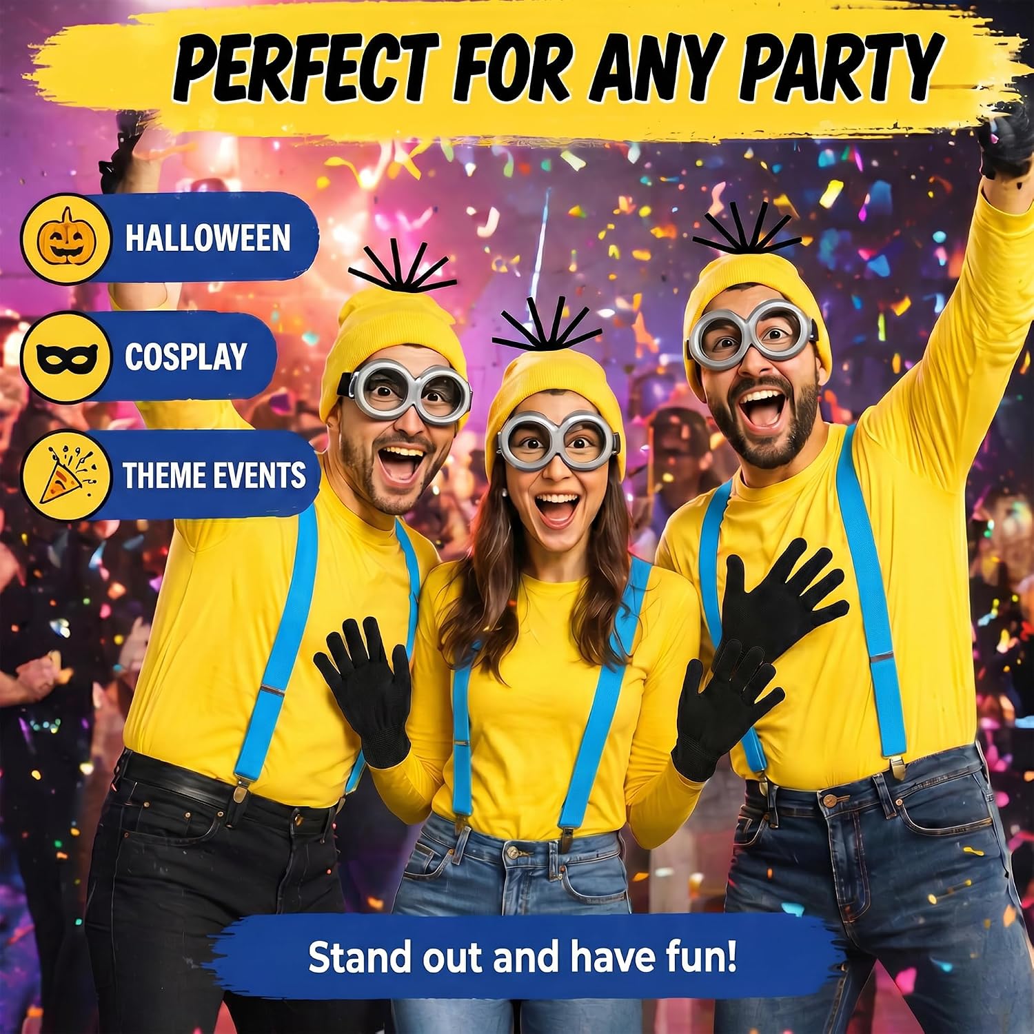 Detalle de Rilcn Cosplay Costume Accessory Set for Adults (5-piece beanie, gloves, goggles & more)