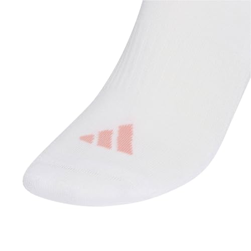 Detalle 2 de adidas 3Stripes Cushioned Sportswear Crew Socks (3 pares) – blanco / Semi Frozen Turbo / Frozen Purple, talla M