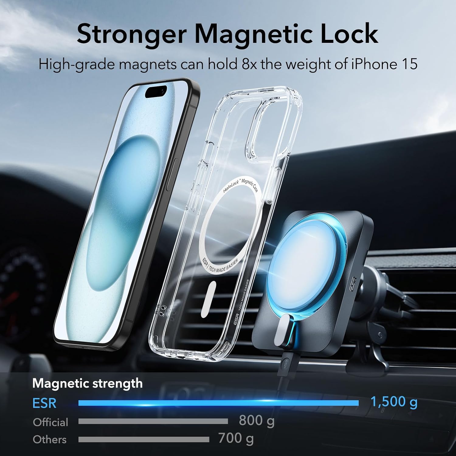 Detalle 2 de ESR iPhone 15 MagSafe Case 1500g