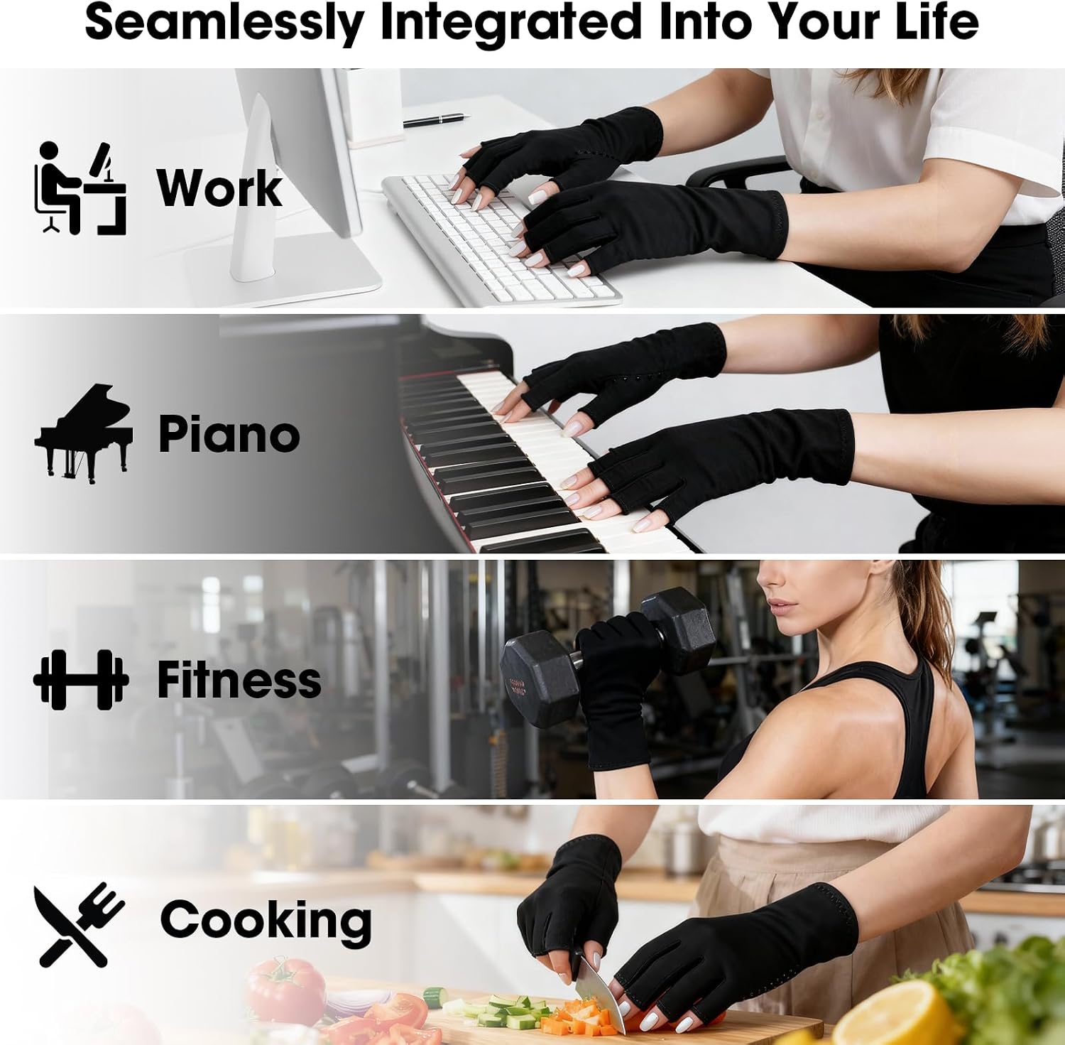 Thumbnail 6 de SUPERFA Compression Arthritis Gloves 2 Pairs