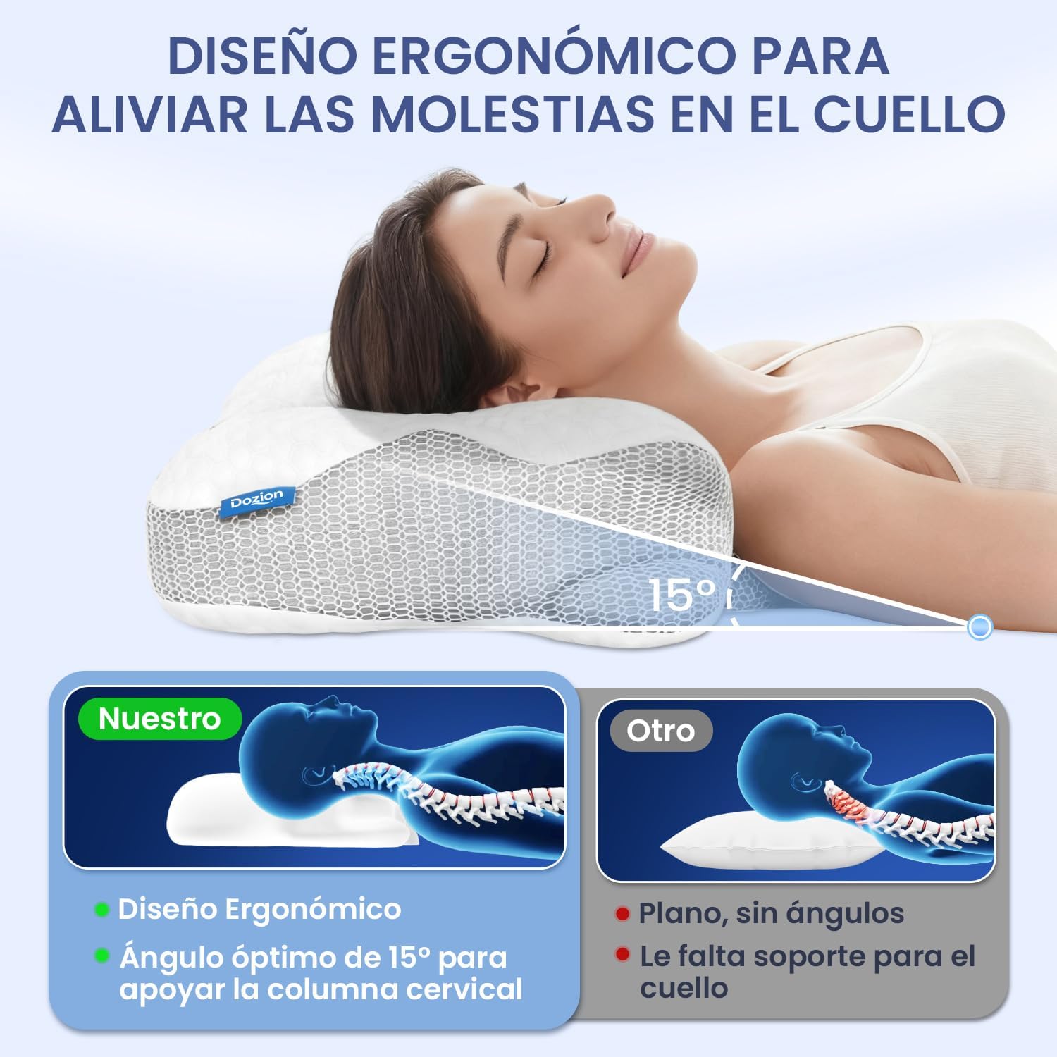 Thumbnail 3 de Dozion almohada cervical ergonómica con espuma