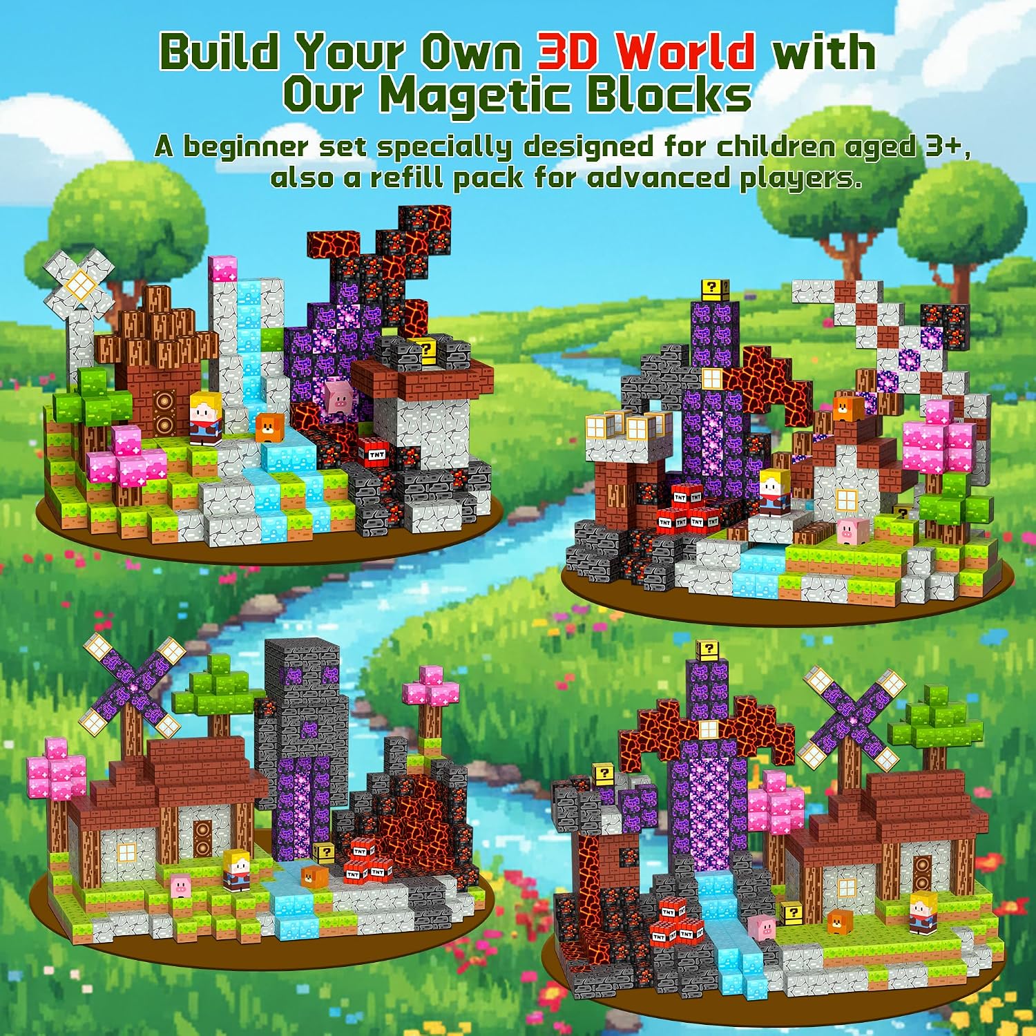 Detalle de OUGUI 200 Magnetic Blocks Set 🧩