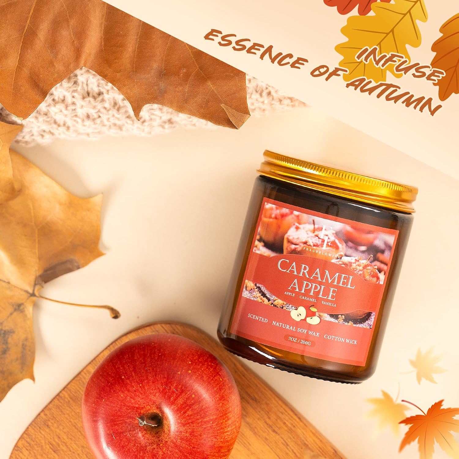 Detalle 1 de FF FRAGRFLOWING Fall Scented Candle Set, 4 Soy Wax Candles