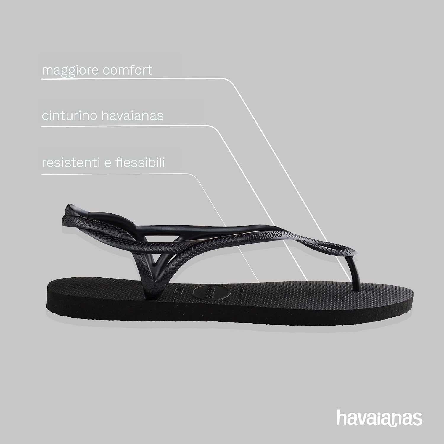 Detalle de Havaianas Luna: Sandali da Donna comodi, eleganti e funzionali con cinturino alla caviglia