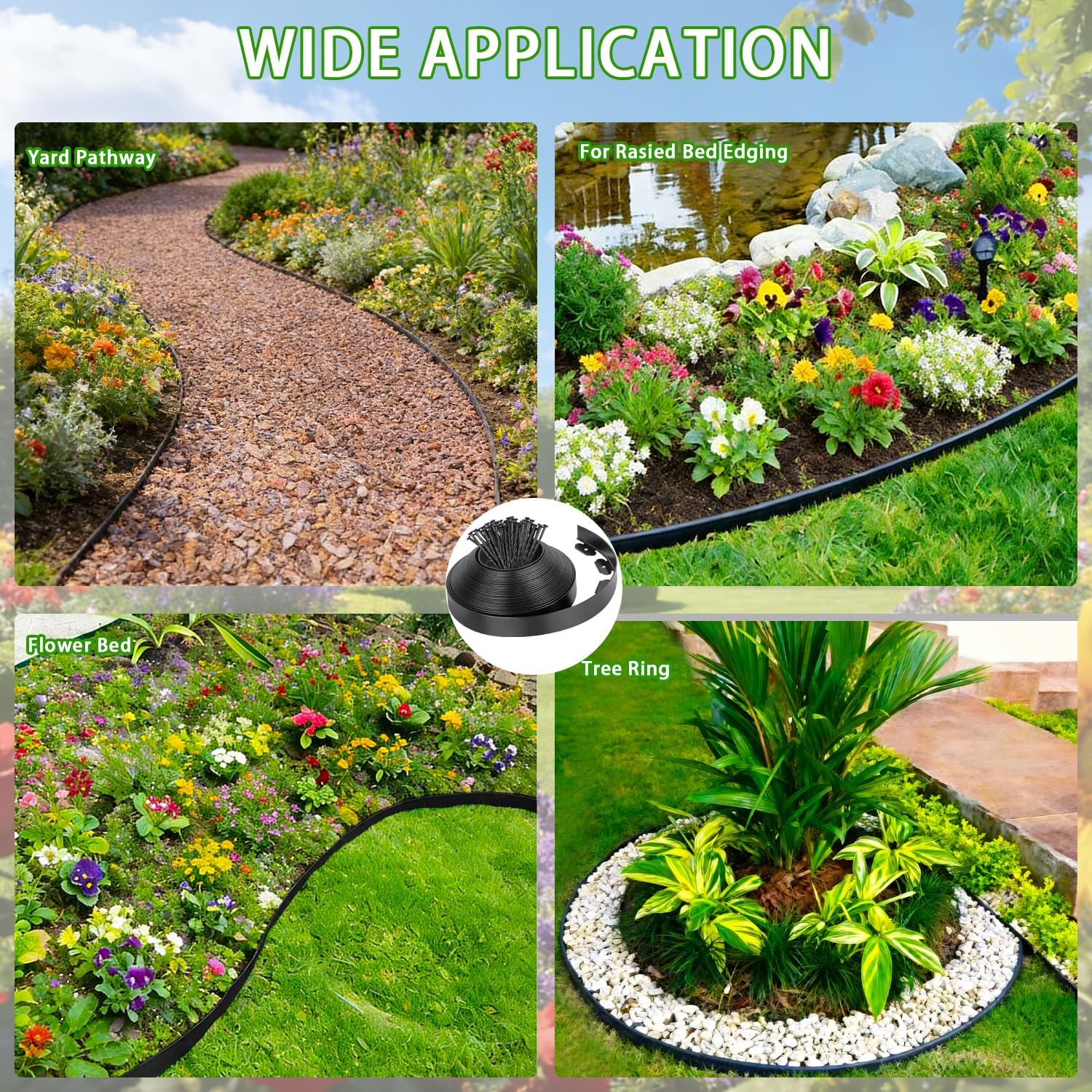 Thumbnail 4 de Lawn Edging, Aslhuioo 32FT/10M Garden Edging Border with 30 Pegs