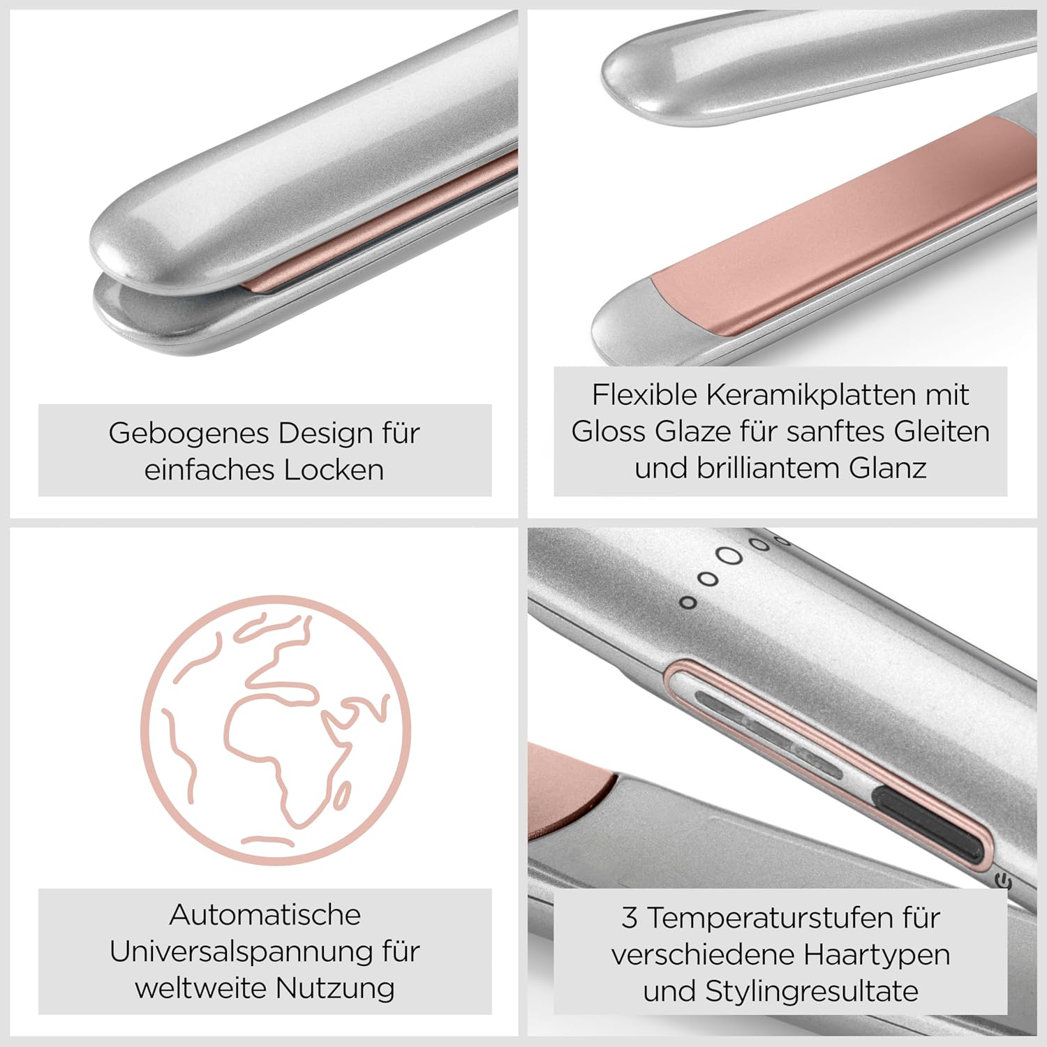 Detalle de BaByliss Cosmos Glätteisen ST260E – Keramik-Gleittechnologie, 3 Stufen 180–235 °C (NEU 2025)