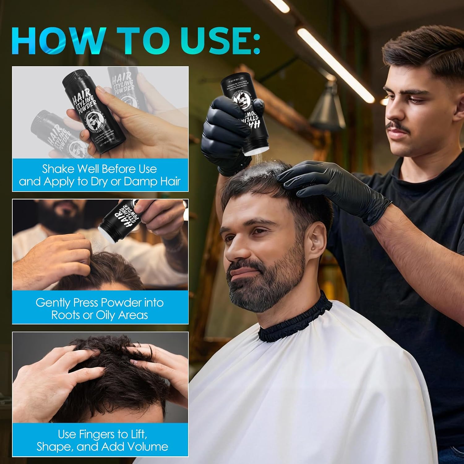 Thumbnail 6 de Volumen Puder Haare – Haarpuder Männer 2 × 30 g, Textur & Halt mit mattem Finish