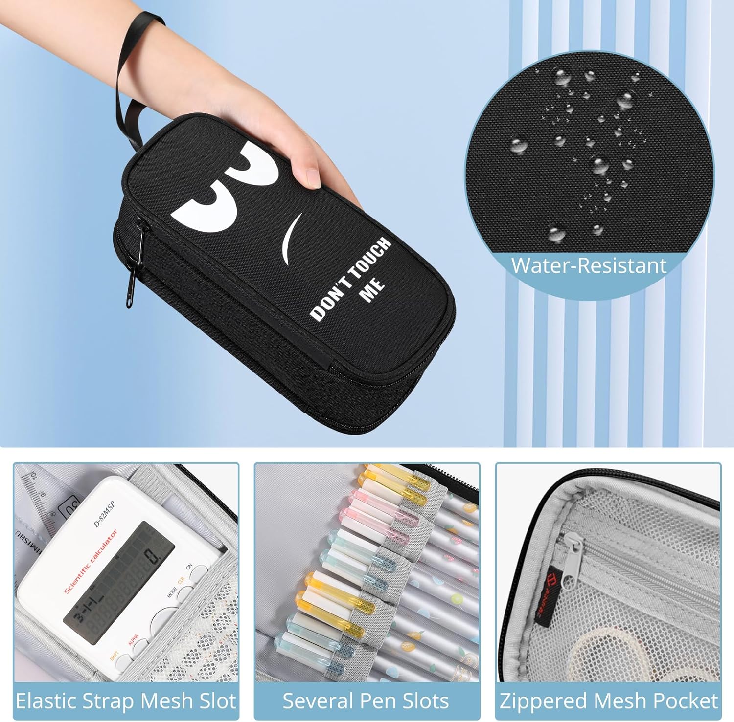Detalle 2 de FINPAC Pencil Case: Large Capacity 3-Compartment Organizer for All Your Stationery Needs
