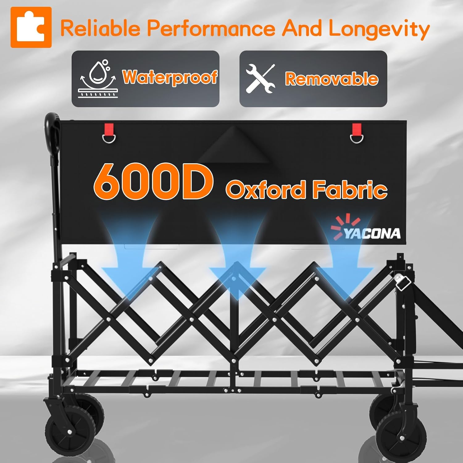 Thumbnail 3 de Foldable Wagon Cart, 250L Capacity