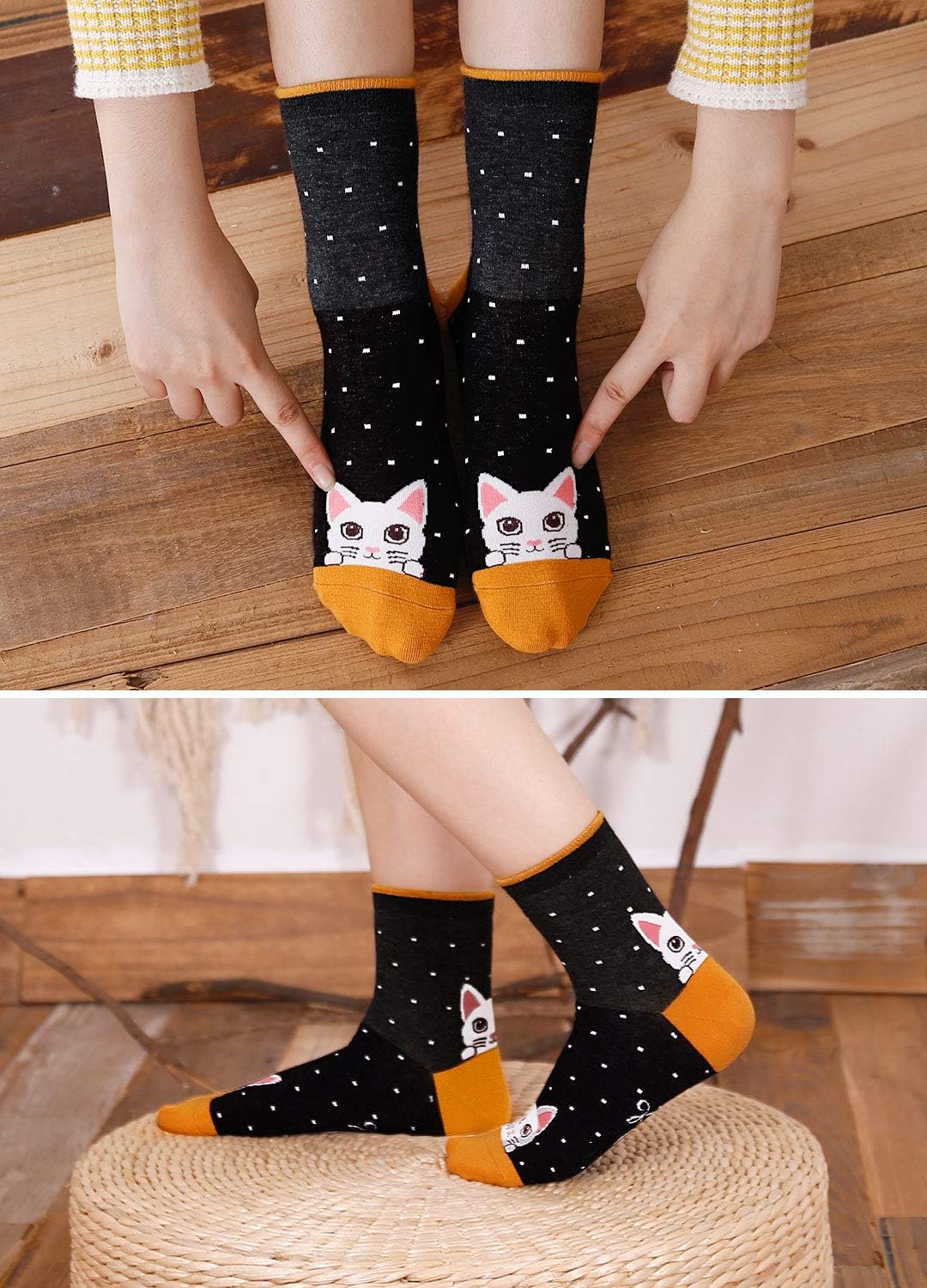 Thumbnail 4 de PUTUO Calzini Divertenti Donna Cotone EU 37-43