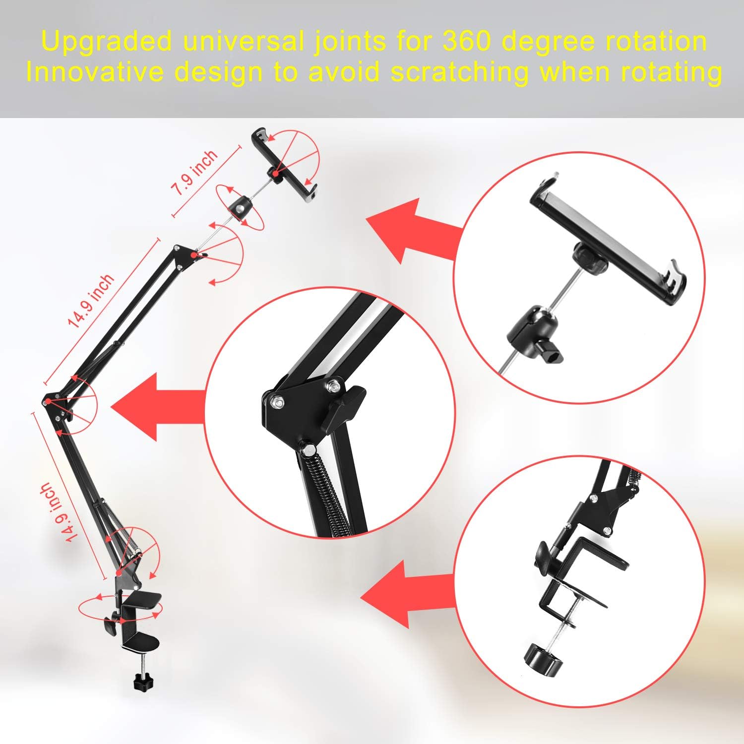 Thumbnail 5 de Bedside tablet stand with 360° rotate arm