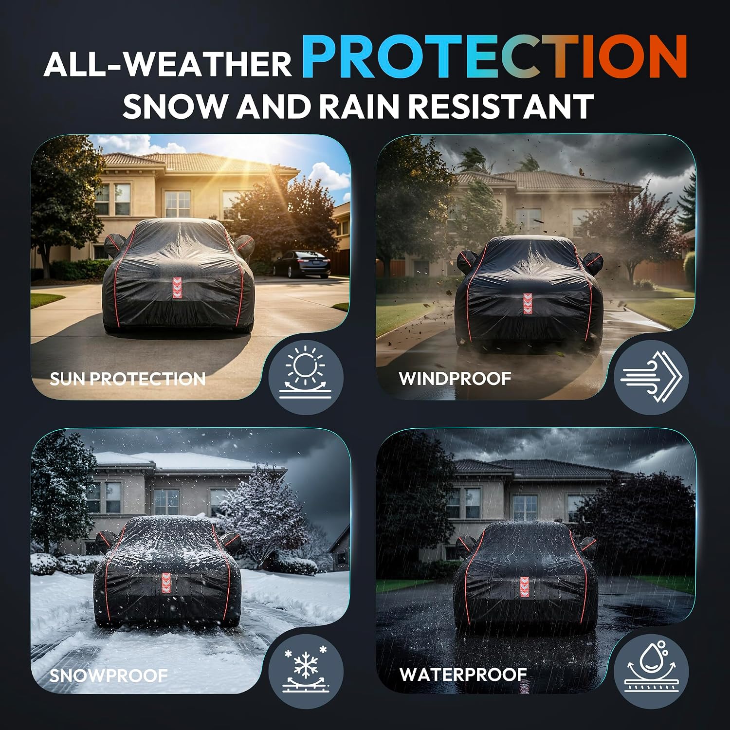 Thumbnail 5 de SUV Car Cover Waterproof All Weather with 8-Point Fastening (Fits 181-190 in)
