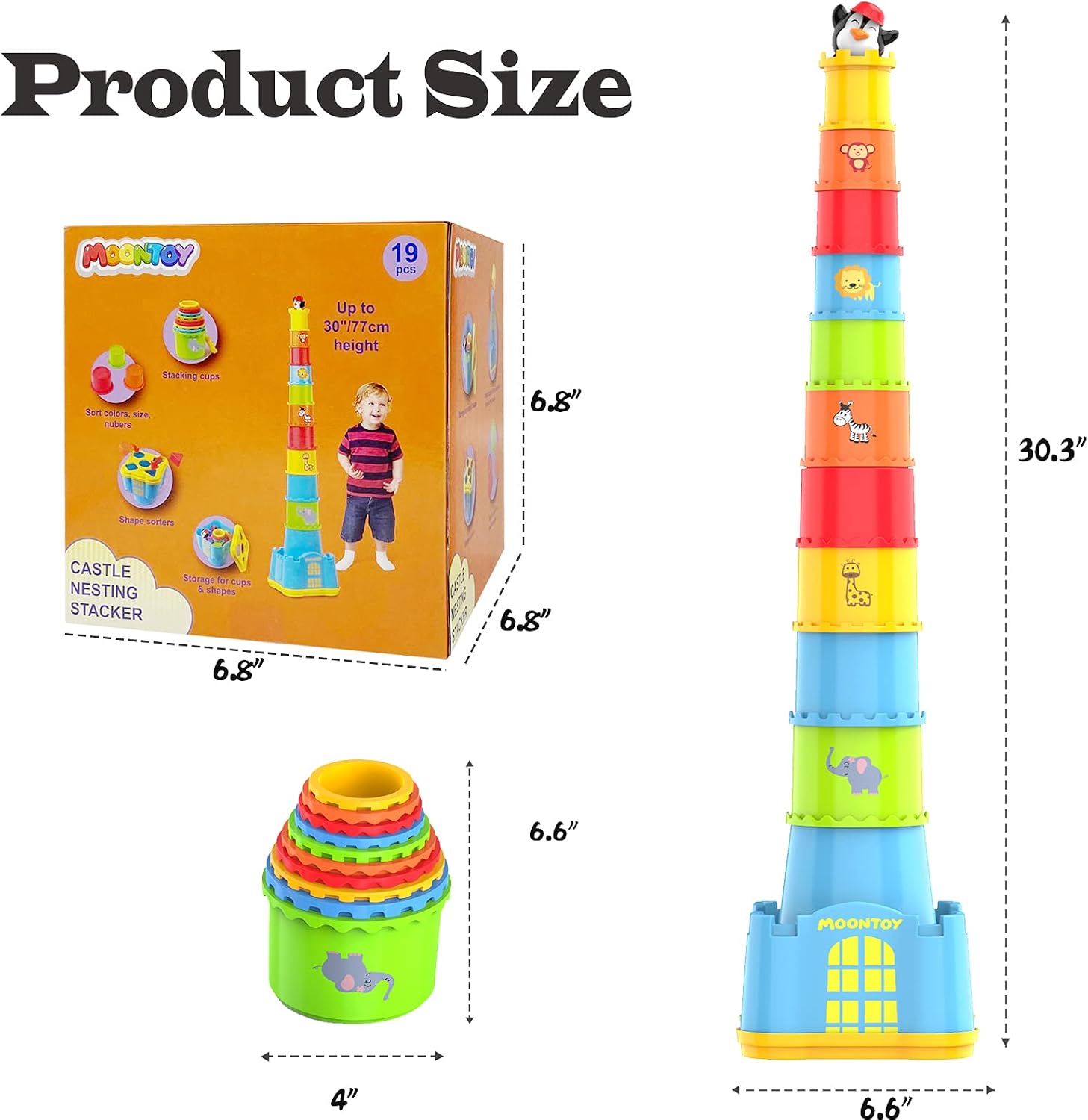 Thumbnail 6 de MOONTOY Stacking Cups 19pcs