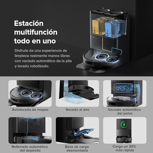 Detalle de roborock QV 35A: robot aspirador inteligente con 8000Pa y doble mopa elevable