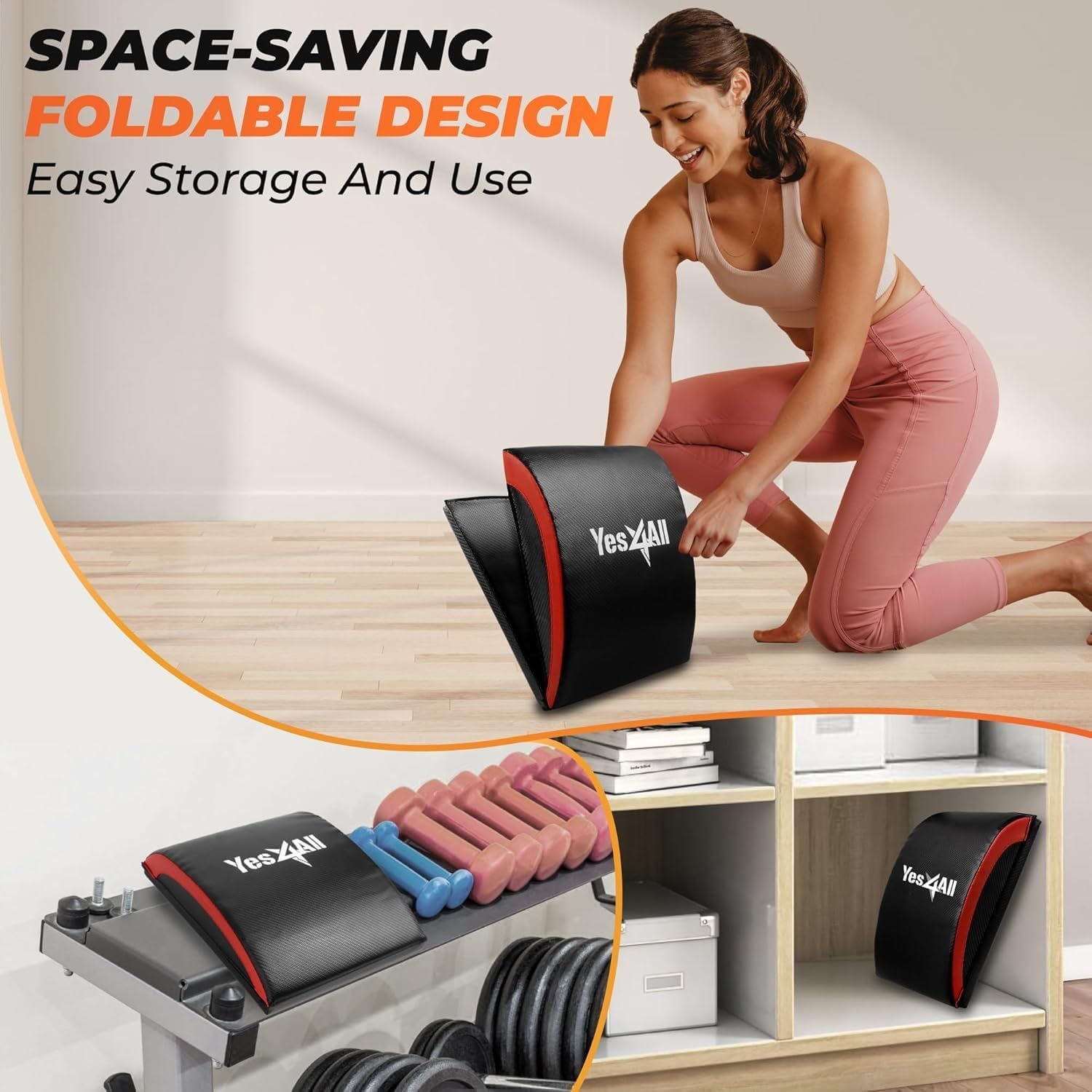 Detalle 2 de Yes4All Ab Exercise Mat & Wedge: Sit Up Pad for Full Core Isolation